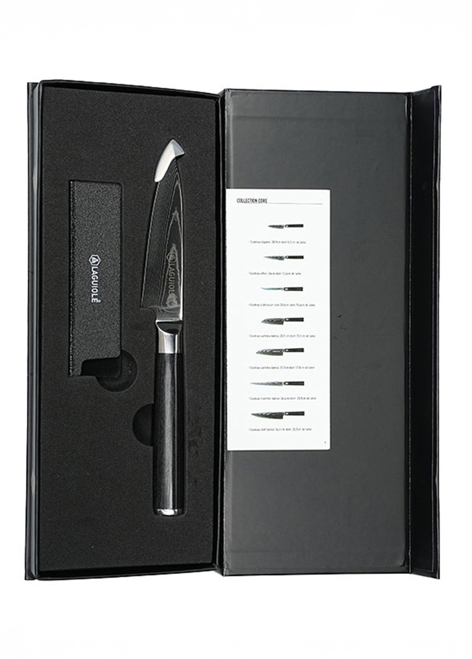 Couteau à légumes lame damas + étui, Core Noir 9171540 DE1