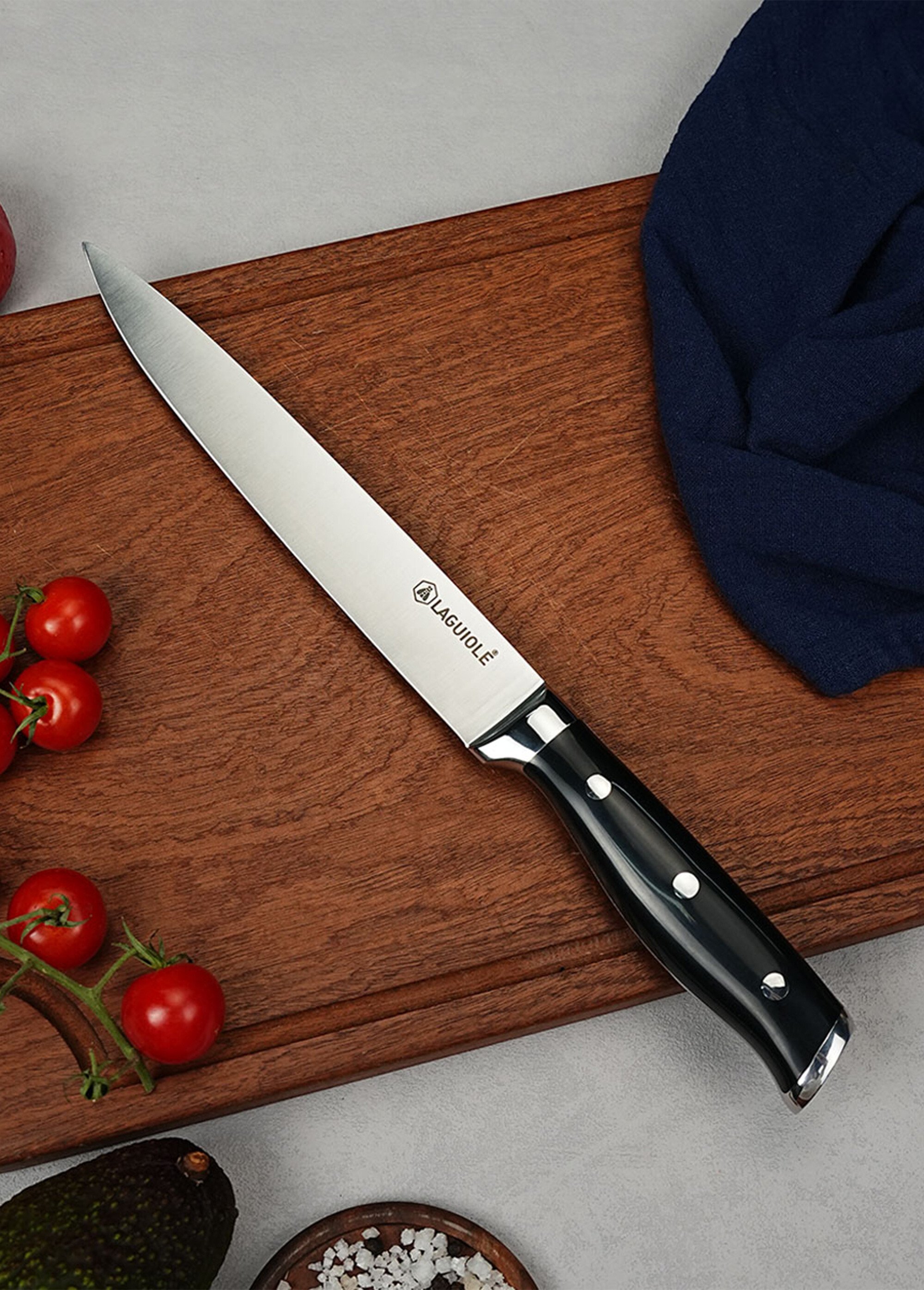 Couteau à trancher lame forgée, Essentials Noir 9170695 SI1