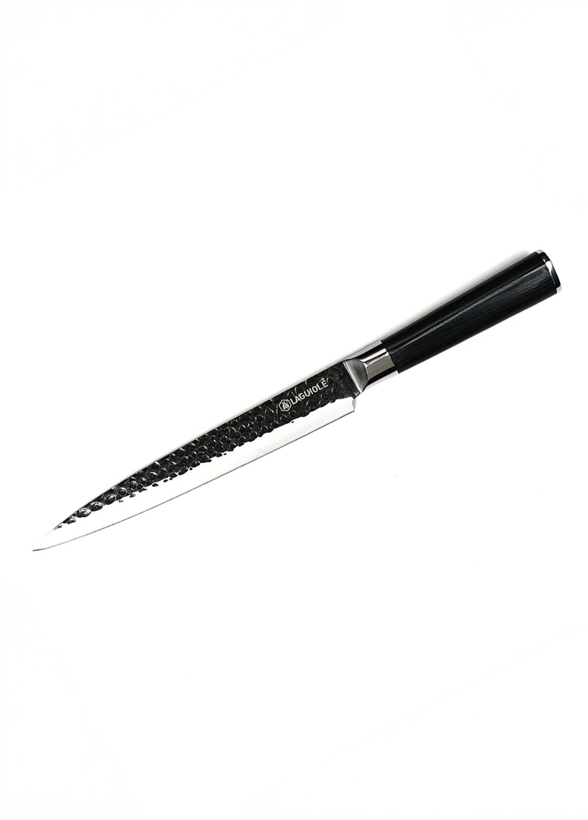 Couteau à trancher lame martelée + étui, Sen