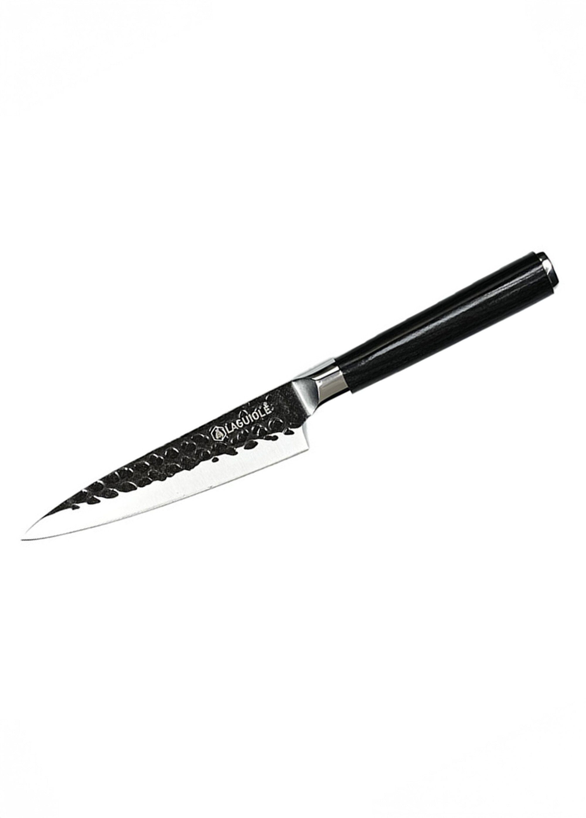 Couteau d'office lame martelée + étui, Sen Noir 9171510 FA1