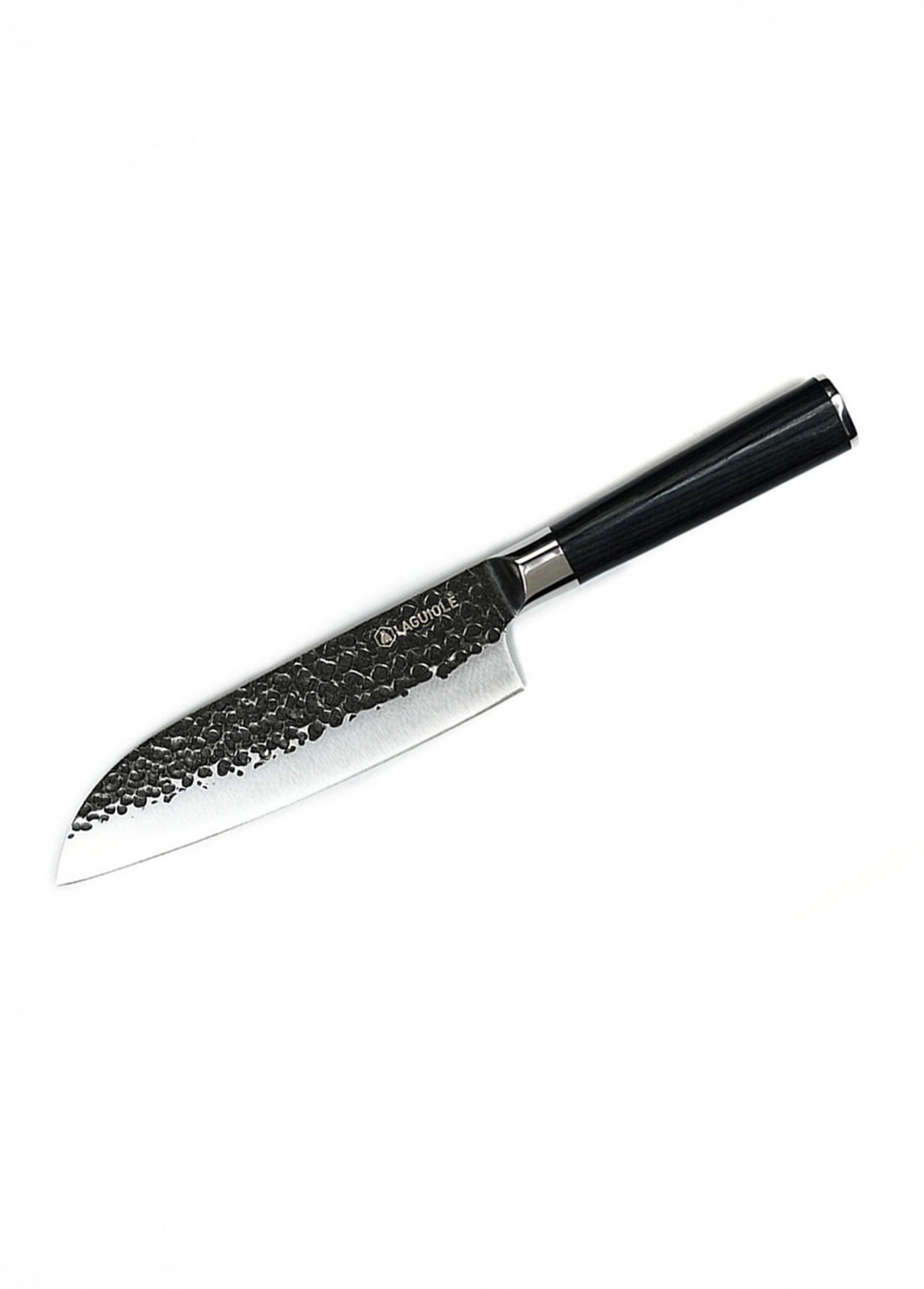 Couteau Santoku lame martelée + étui, Sen Noir 9171525 FA1