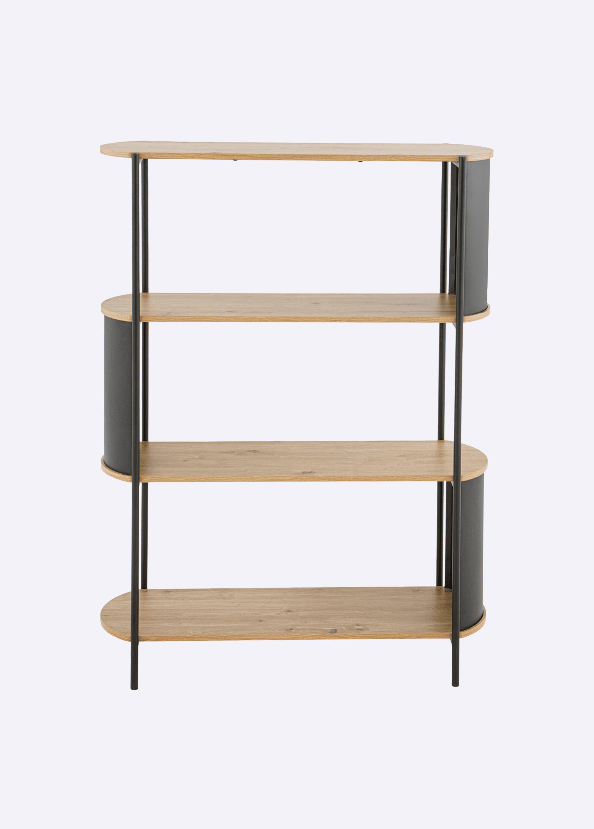 EKLO Etagère décor bois et flancs métal