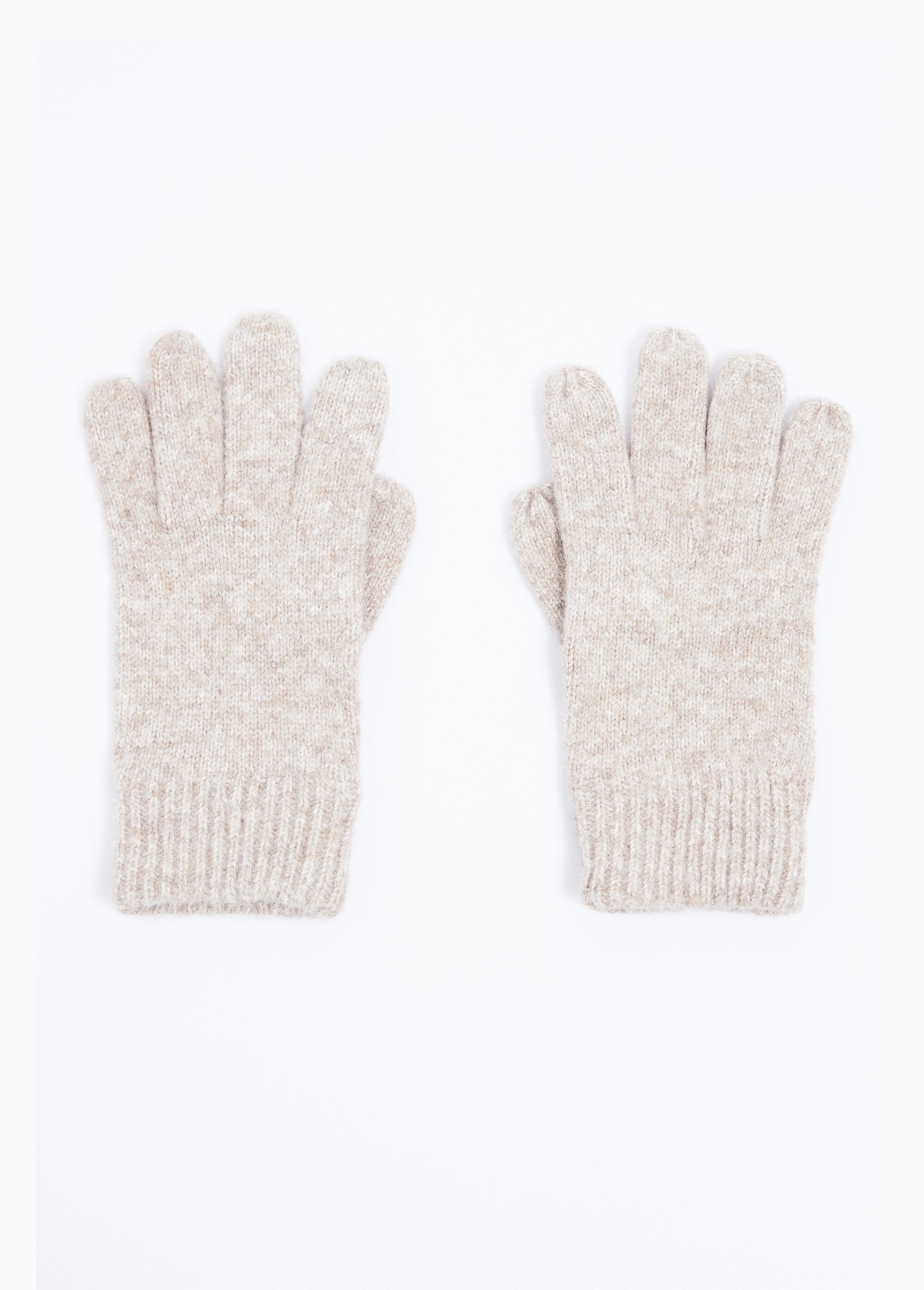 Gants en maille chaude avec laine Femme BEIGE CHINE UNELLE DE1