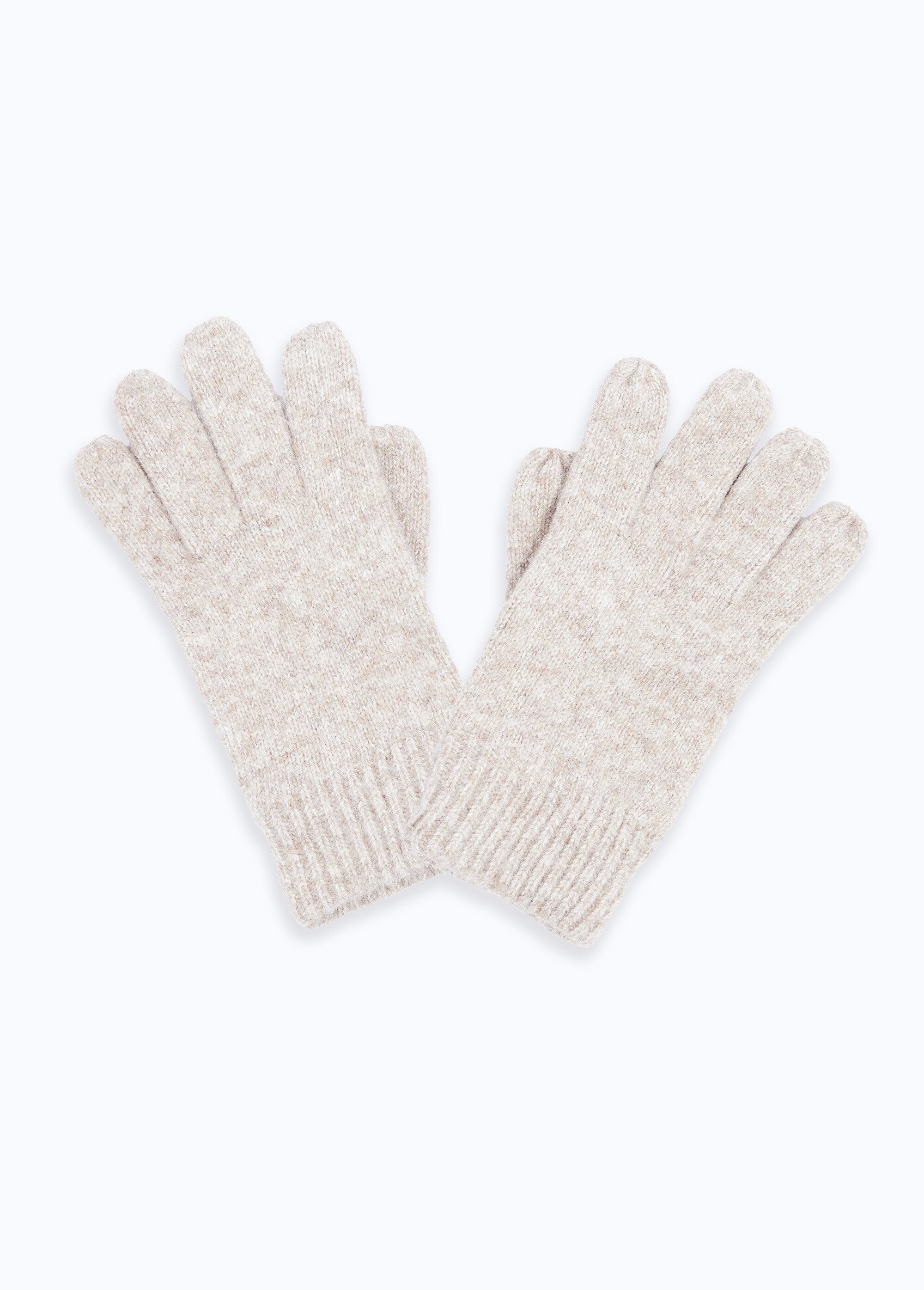 Gants en maille chaude avec laine Femme BEIGE CHINE UNELLE FA1