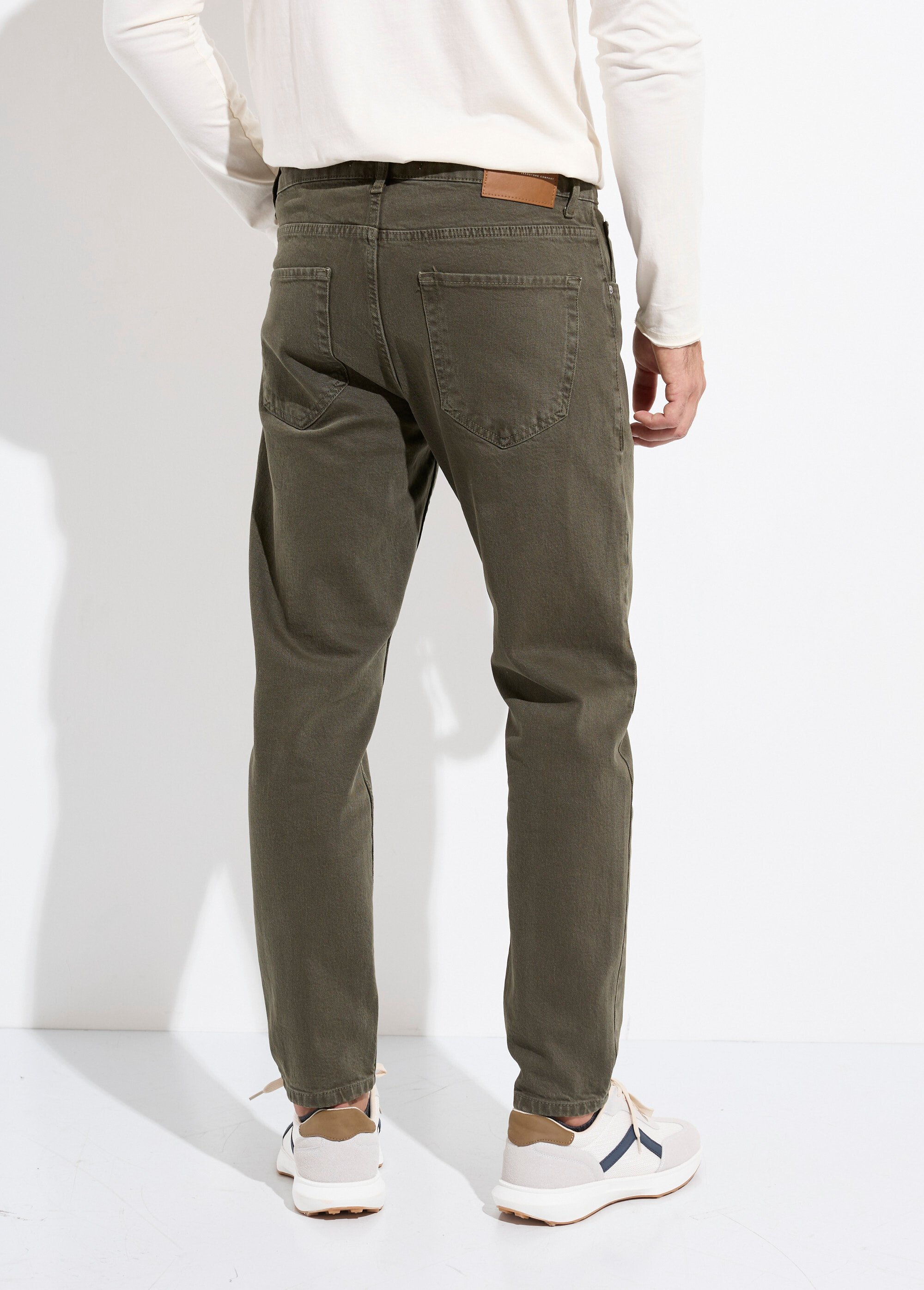 Jean 5 poches denim foncé, coupe droite Homme Vert MAX5900-S31 DO1