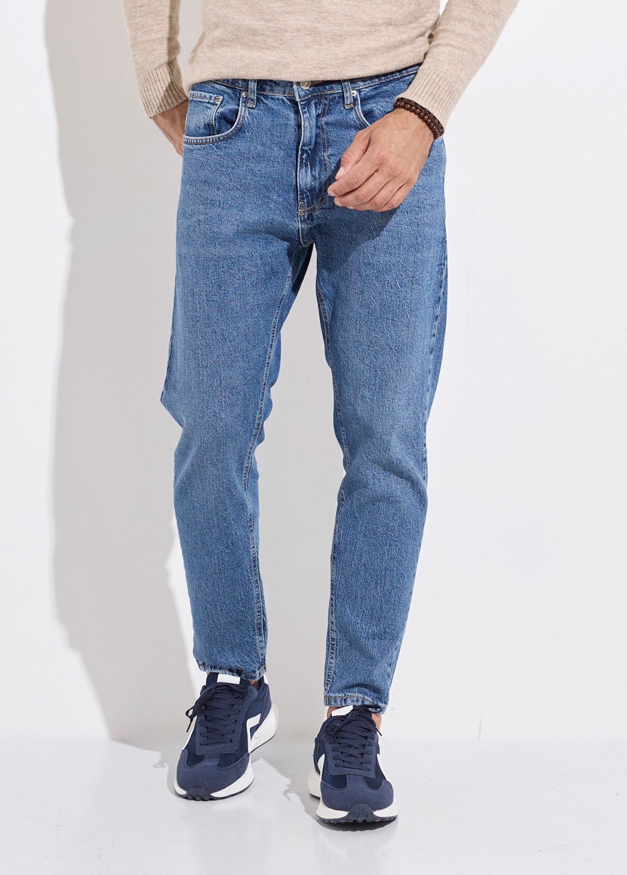 Jean 5 poches homme, coupe droite Homme Bleu MAX5900-S60 FA1