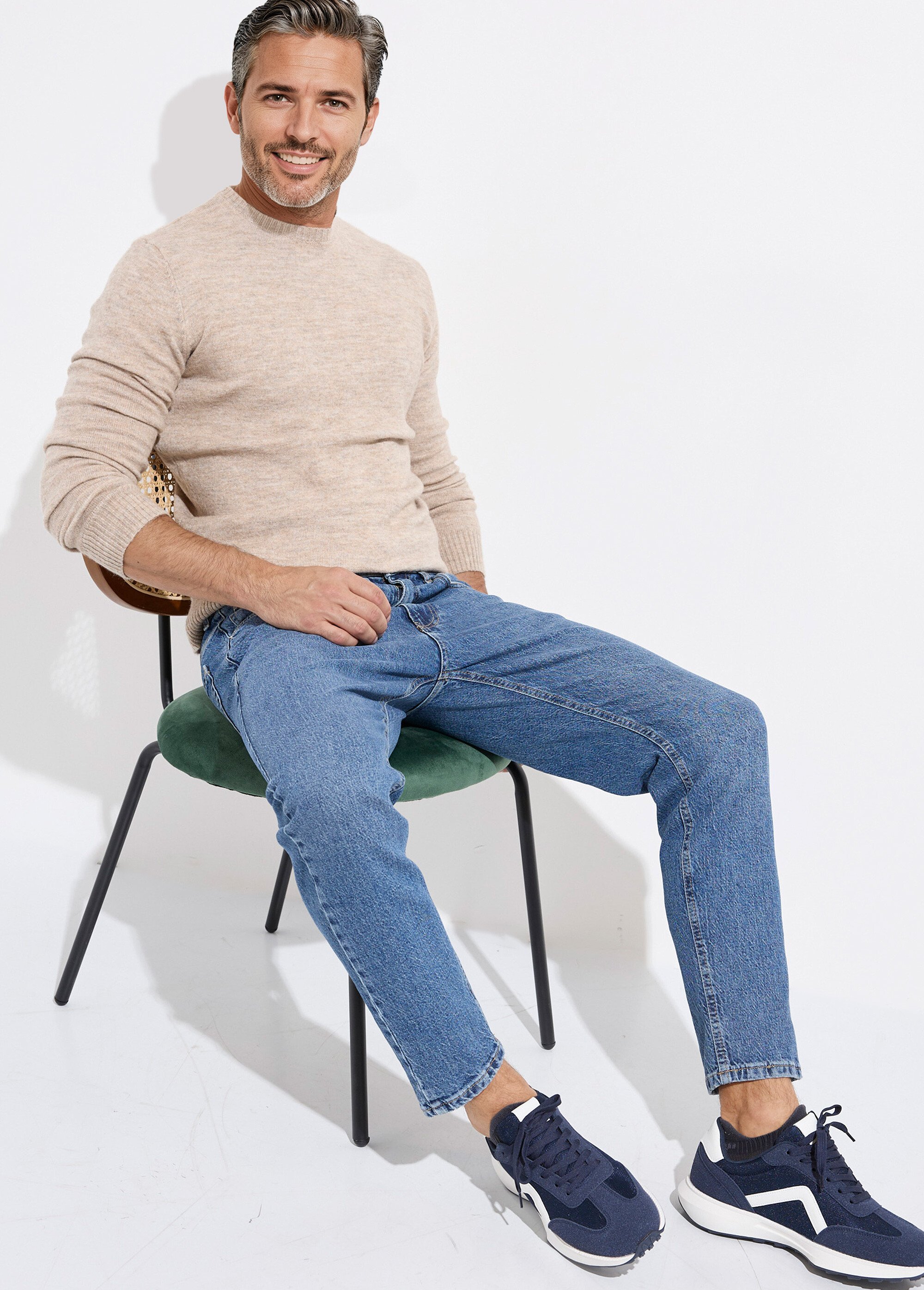 Jean 5 poches homme, coupe droite Homme Bleu MAX5900-S60 MV1
