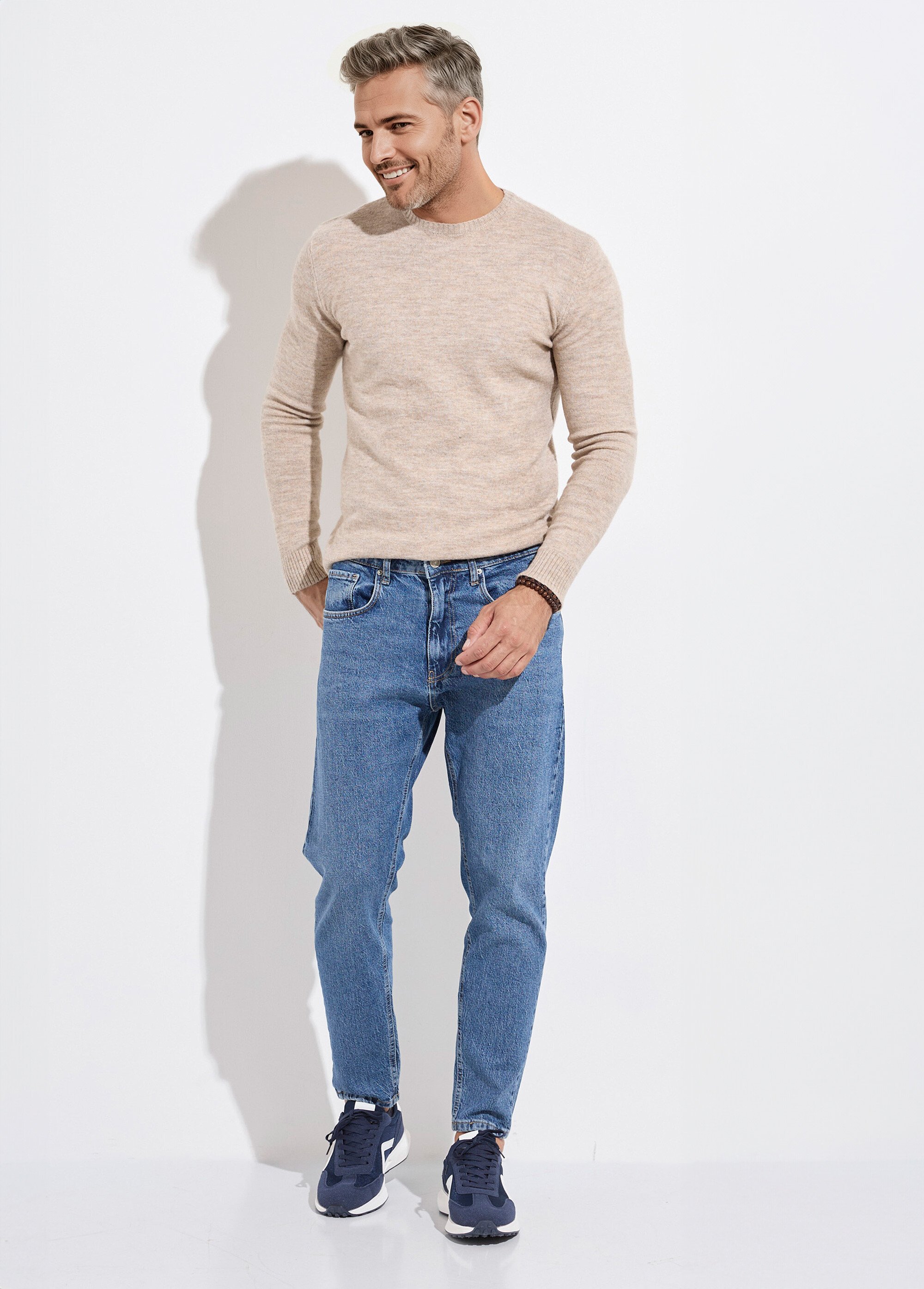 Jean 5 poches homme, coupe droite Homme Bleu MAX5900-S60 SF1