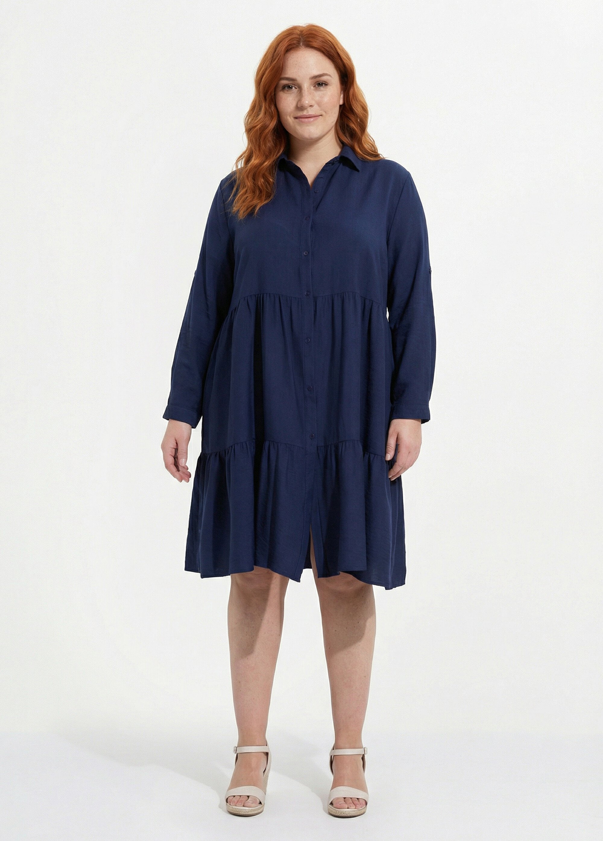 Robe chemisier volantée, inspiration folk