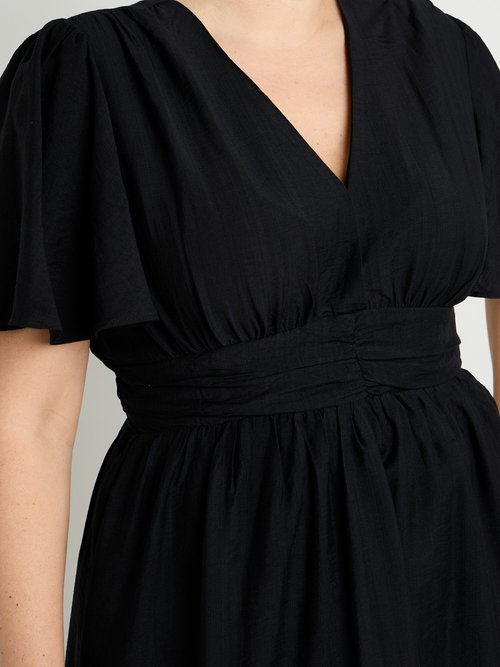 Robe courte taille empire, manches kimono Femme Grande Taille Noir MAE-1163-5-1539 DE1