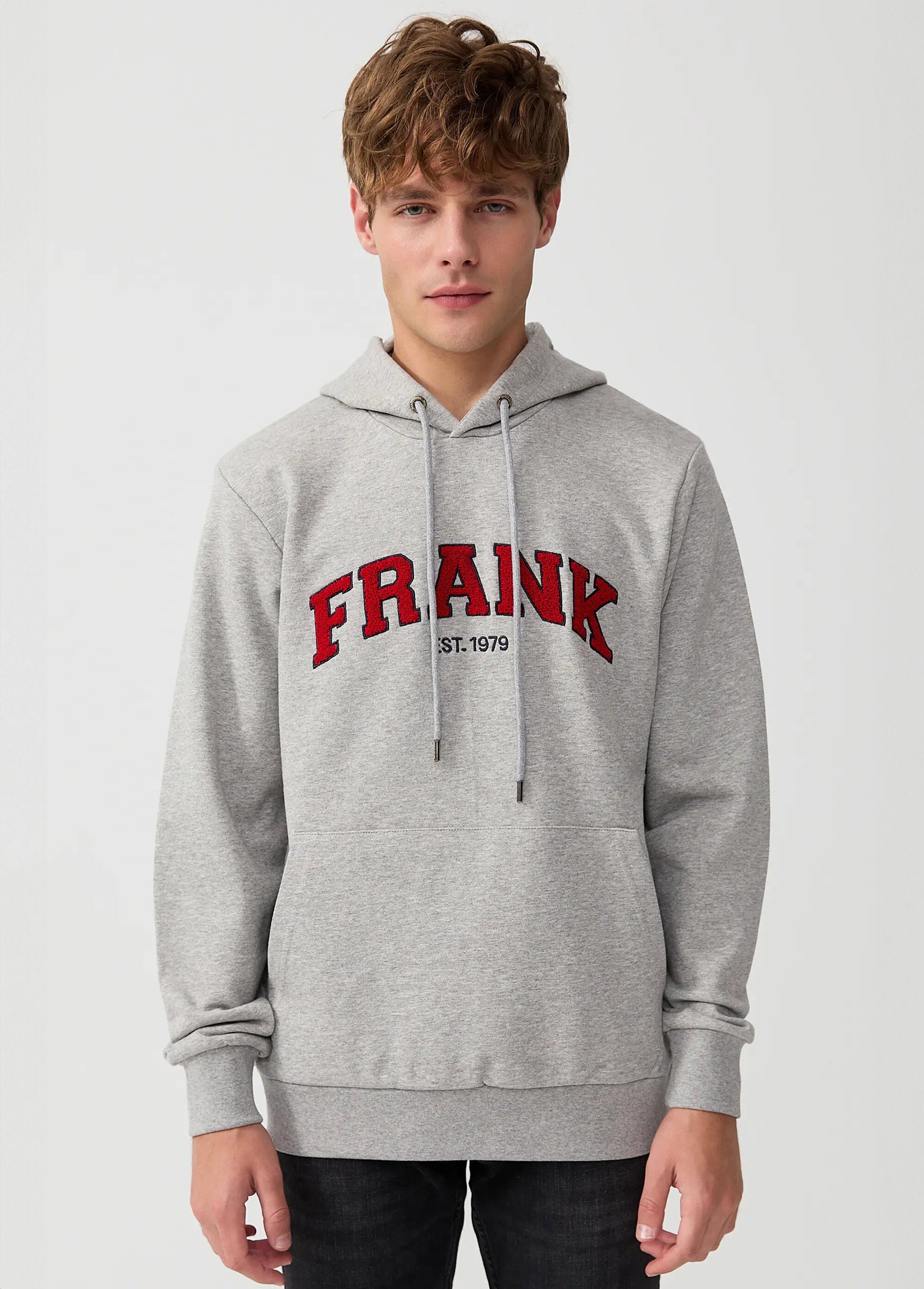 Sweat shirt à capuche, logo bouclette Gris MFKRODOLPH FA1