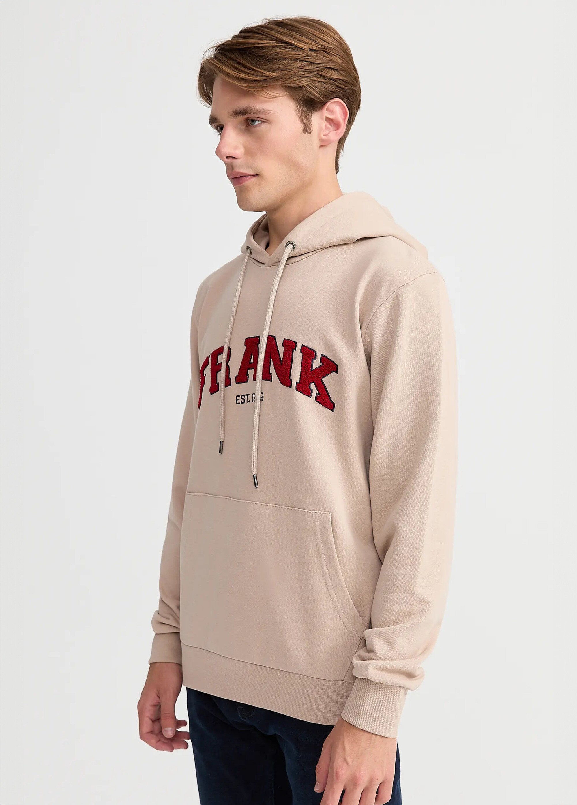 Sweat shirt à capuche, logo bouclette Beige MFKRODOLPH DR1