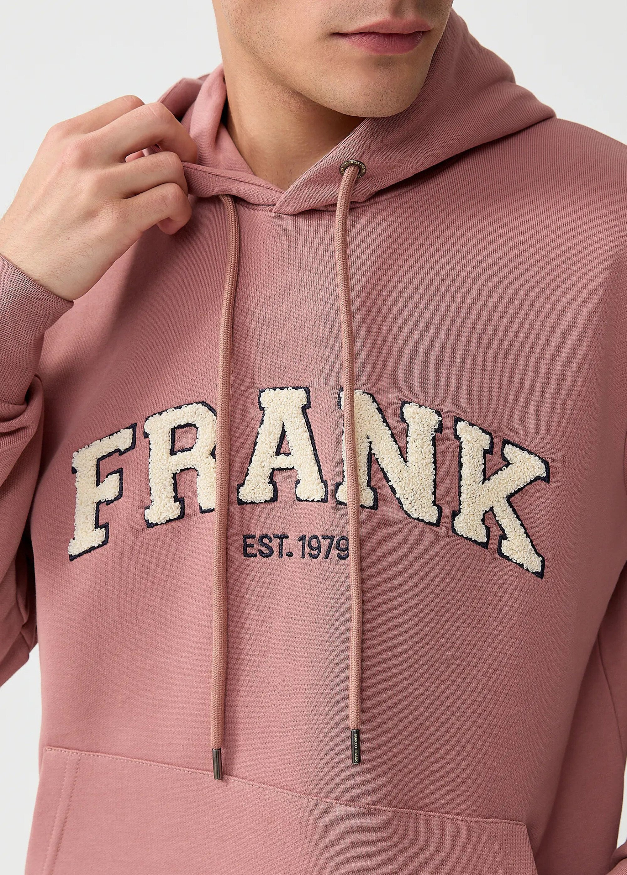 Sweat shirt à capuche, logo bouclette Rose MFKRODOLPH DE1