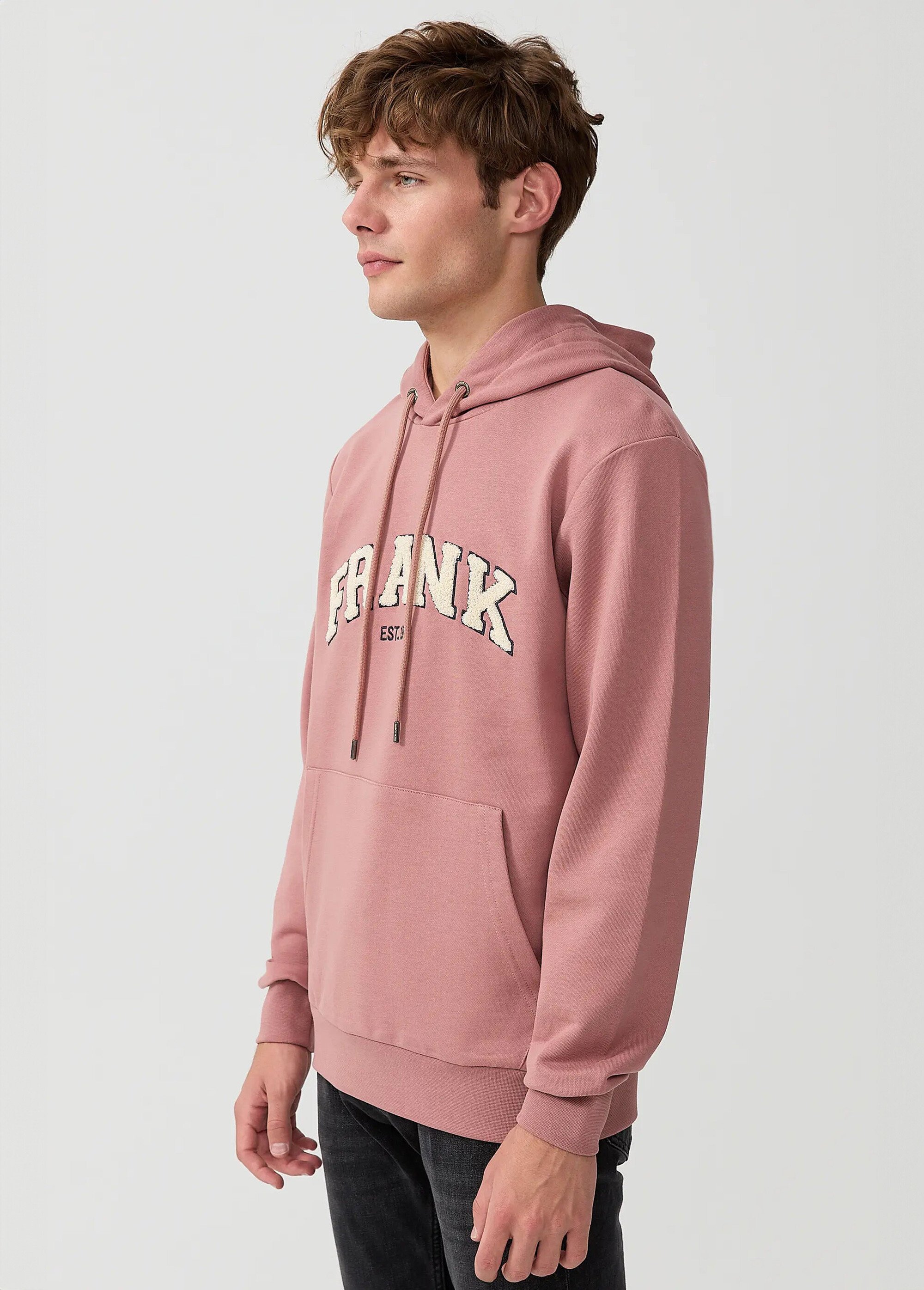 Sweat shirt à capuche, logo bouclette Rose MFKRODOLPH DR1