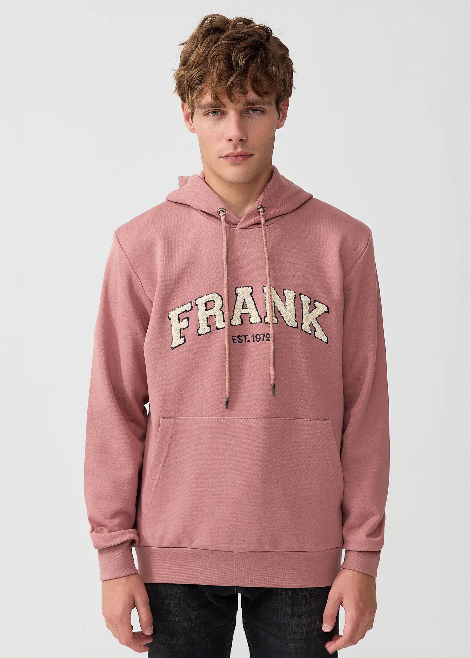 Sweat shirt à capuche, logo bouclette Rose MFKRODOLPH FA1