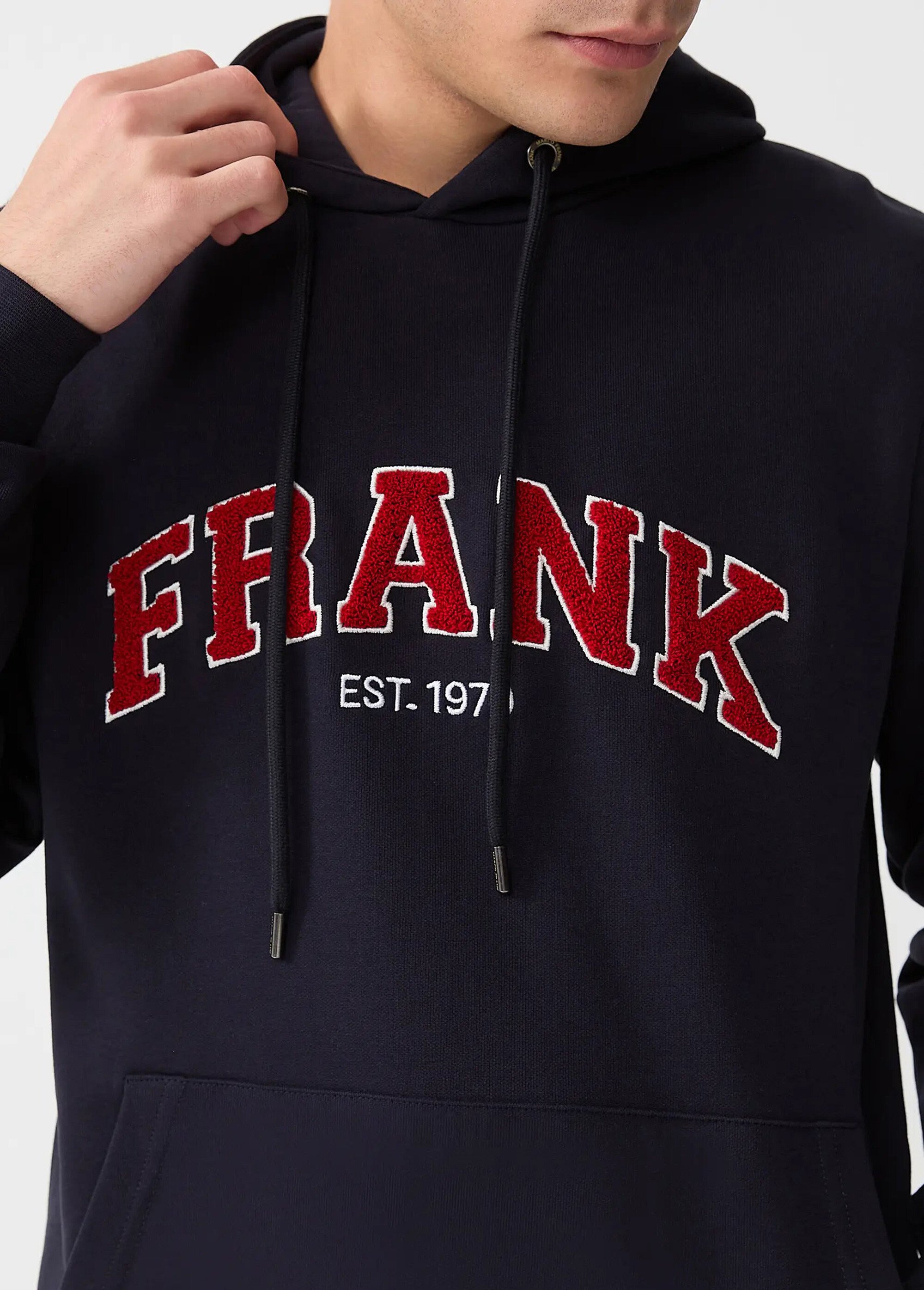 Sweat shirt à capuche, logo bouclette Bleu MFKRODOLPH DE1