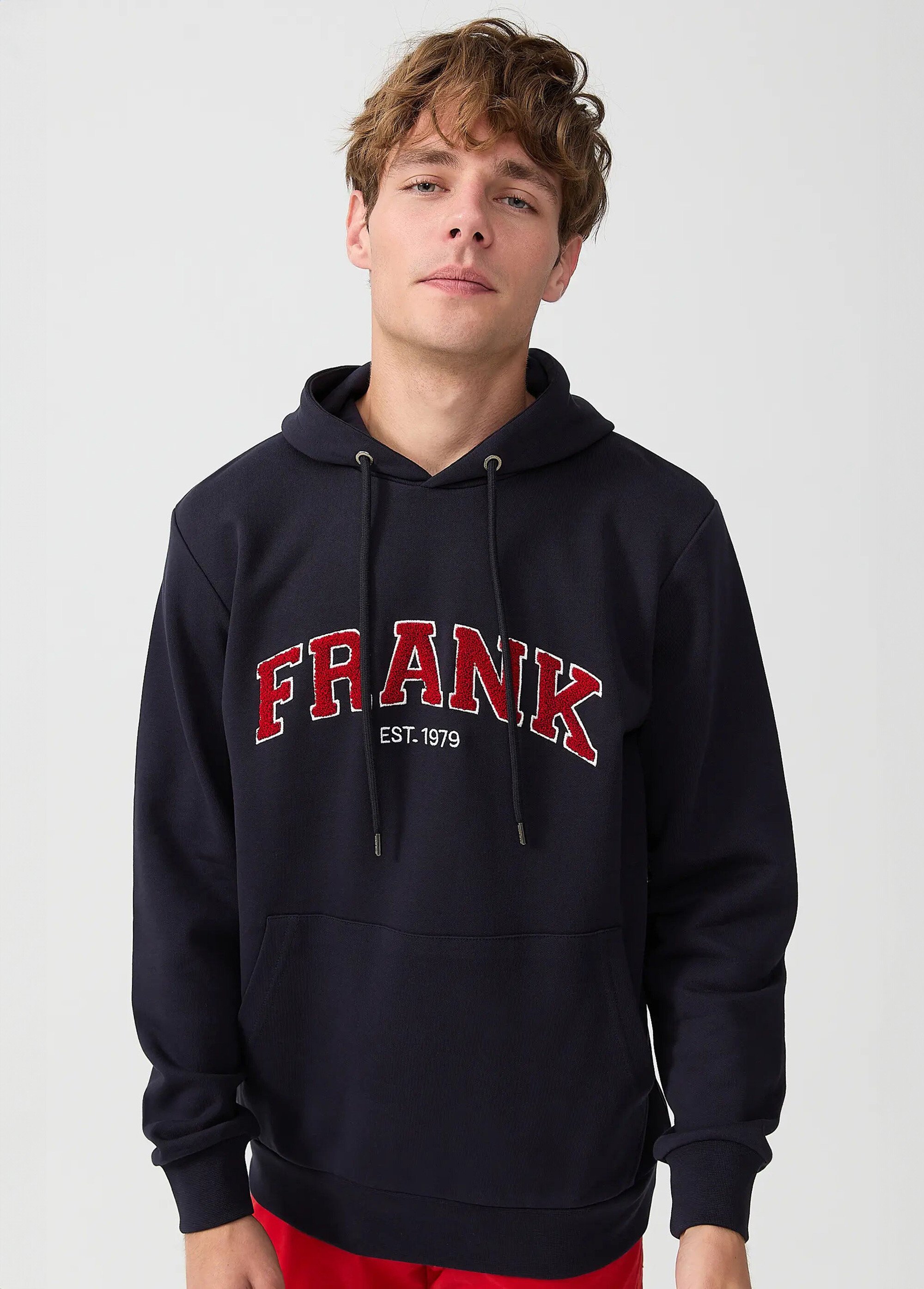 Sweat shirt à capuche, logo bouclette Bleu MFKRODOLPH FA1