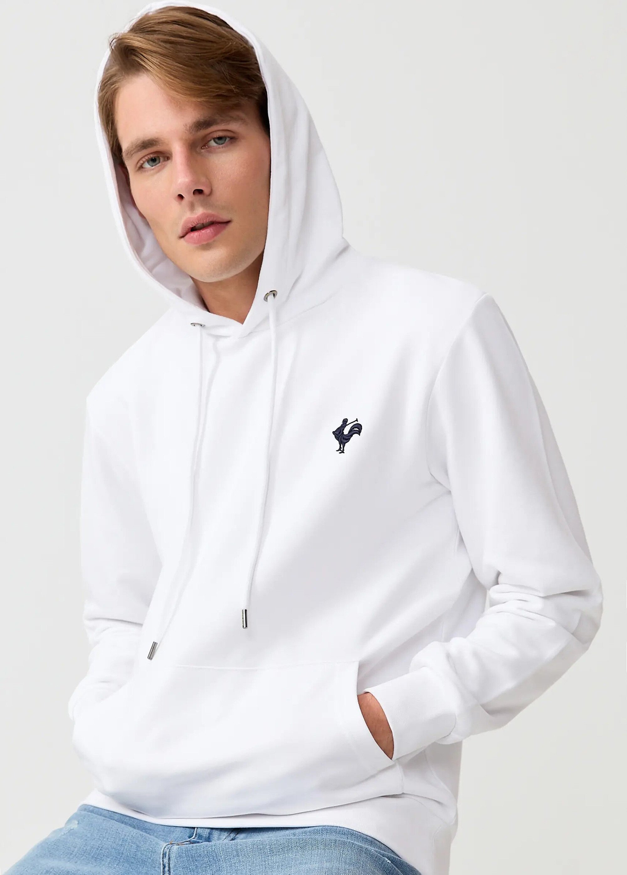 Sweat shirt à capuche poche kangourou Blanc MFKVISAGE MV1