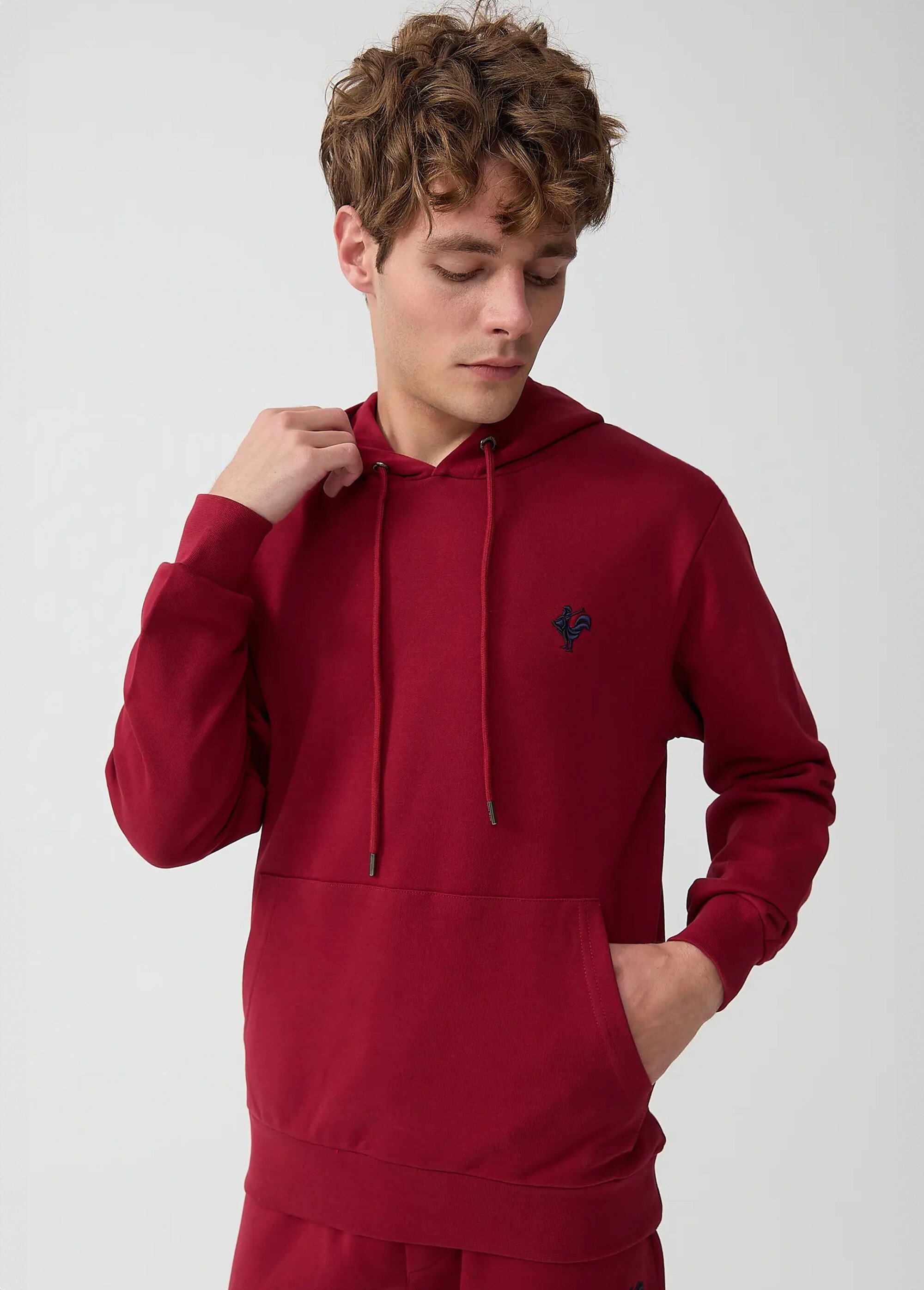 Sweat shirt à capuche poche kangourou Rouge MFKVISAGE MV1