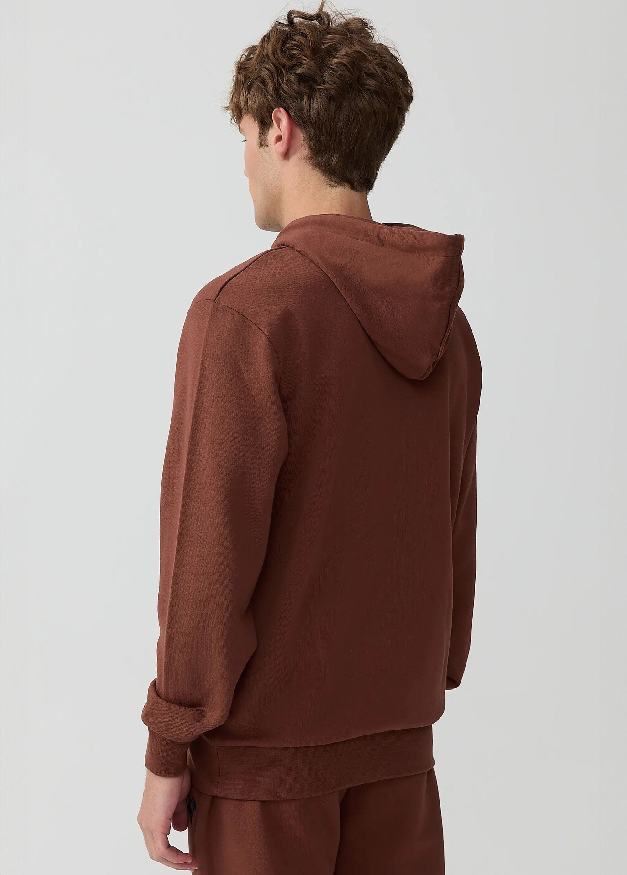 Sweat shirt à capuche poche kangourou Marron MFKVISAGE DO1