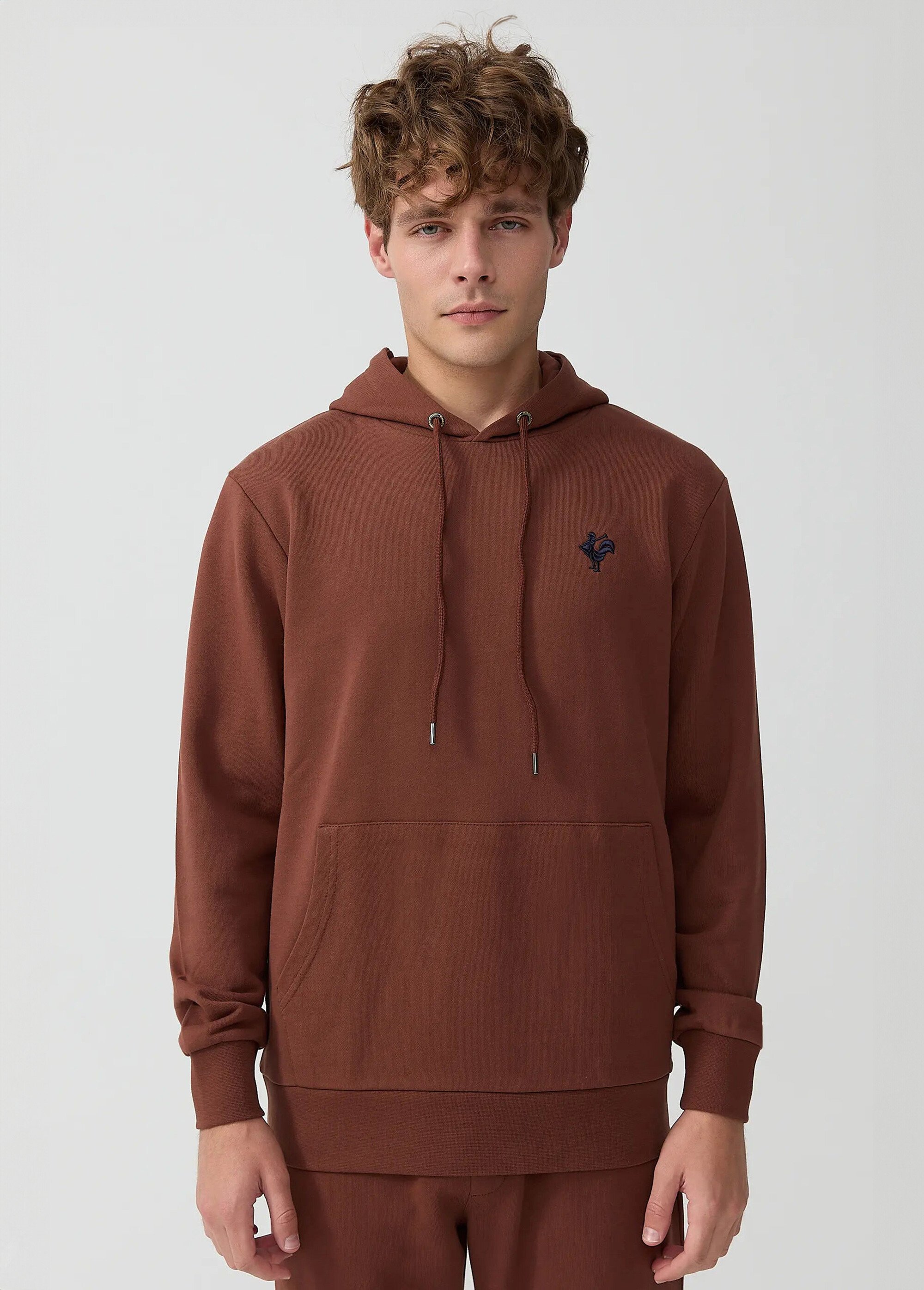 Sweat shirt à capuche poche kangourou Marron MFKVISAGE FA1