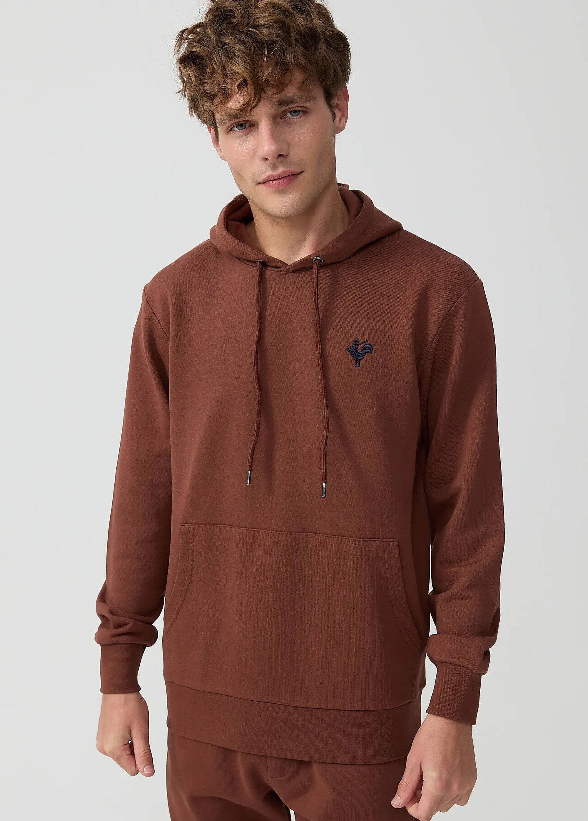 Sweat shirt à capuche poche kangourou Marron MFKVISAGE MV1