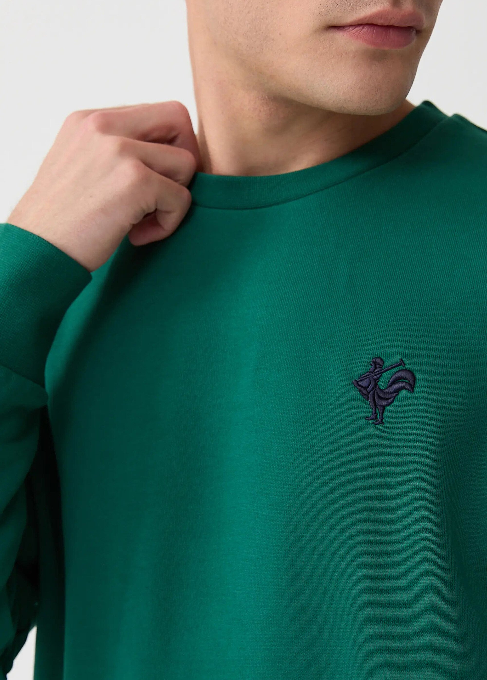 Sweat shirt en molleton avec col rond Vert MFKMORIN DE1