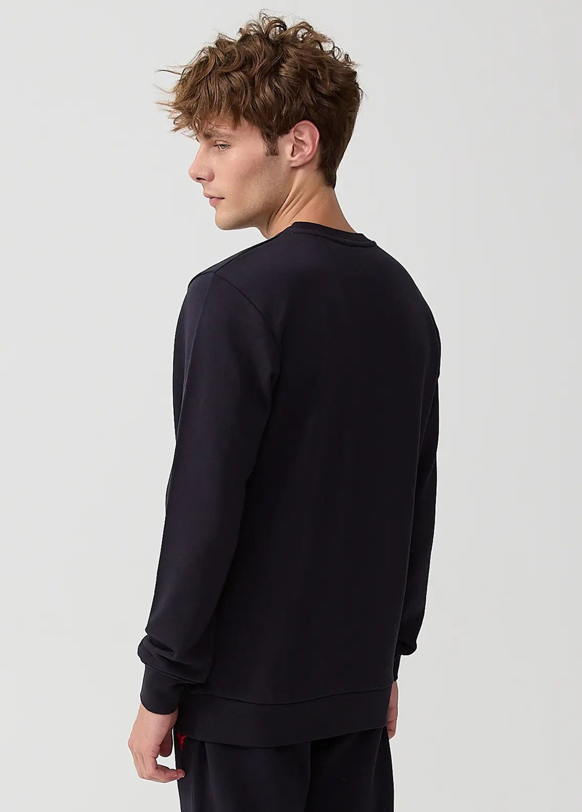 Sweat shirt en molleton avec col rond Bleu MFKMORIN DO1