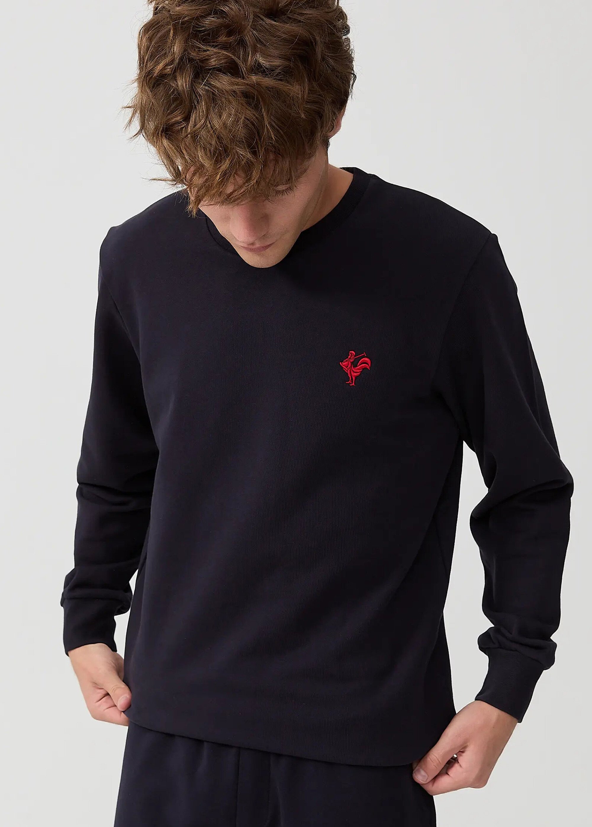 Sweat shirt en molleton avec col rond Bleu MFKMORIN MV1