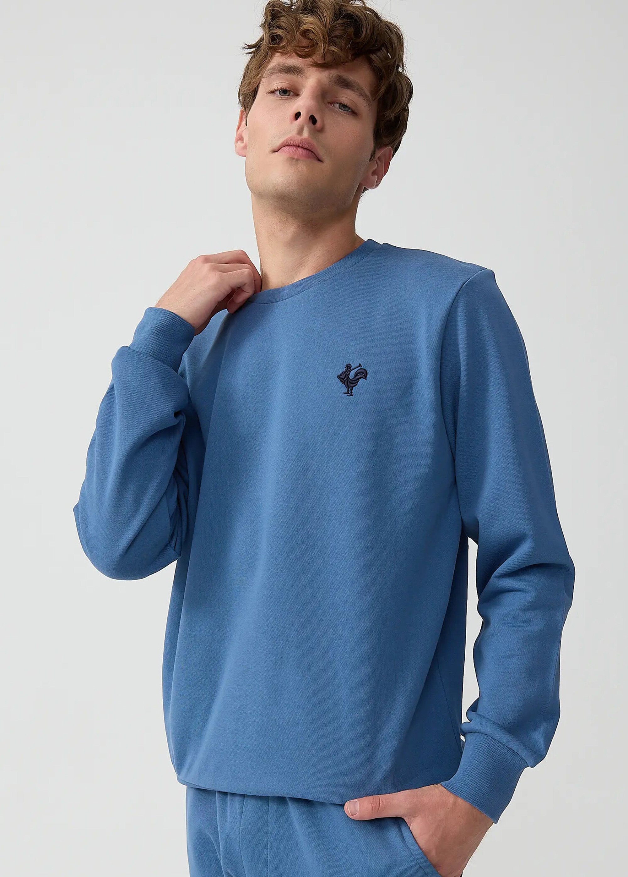 Sweat shirt en molleton avec col rond