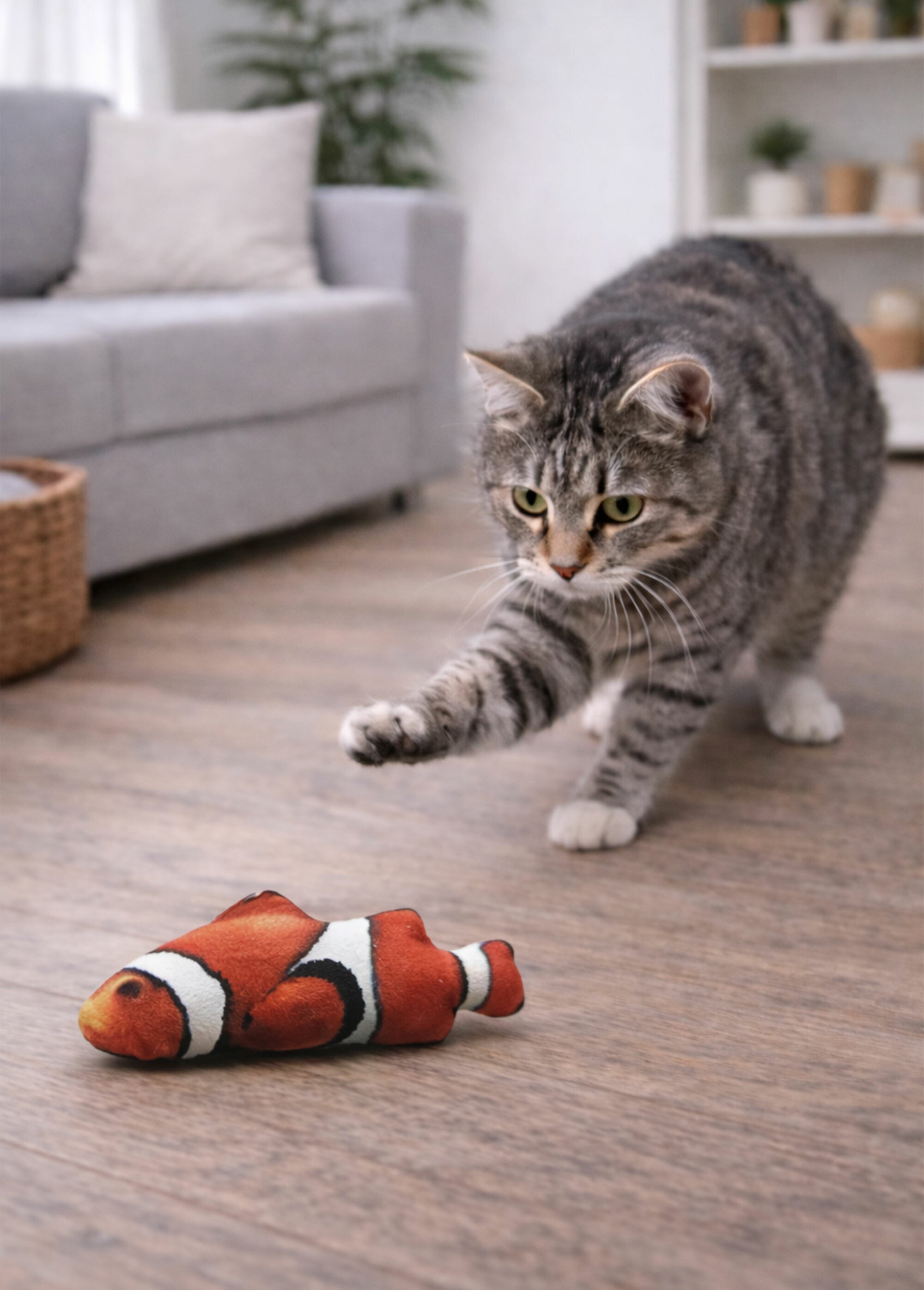 Jouet pour chat forme poisson BLANC RIG-00006726EL SI1