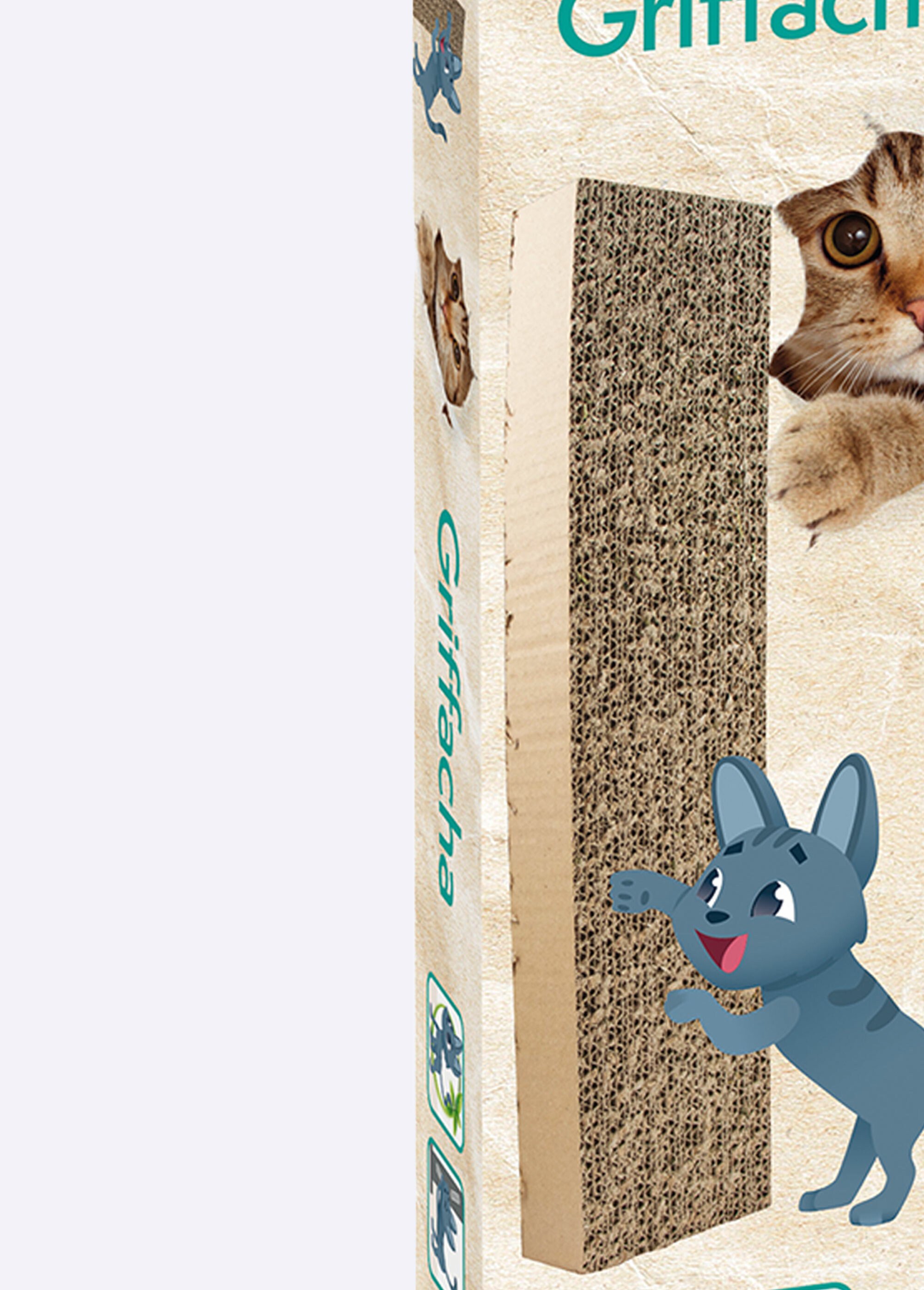 Griffoir en carton avec herbe à chat MARRON RIG-00004830EL DE1