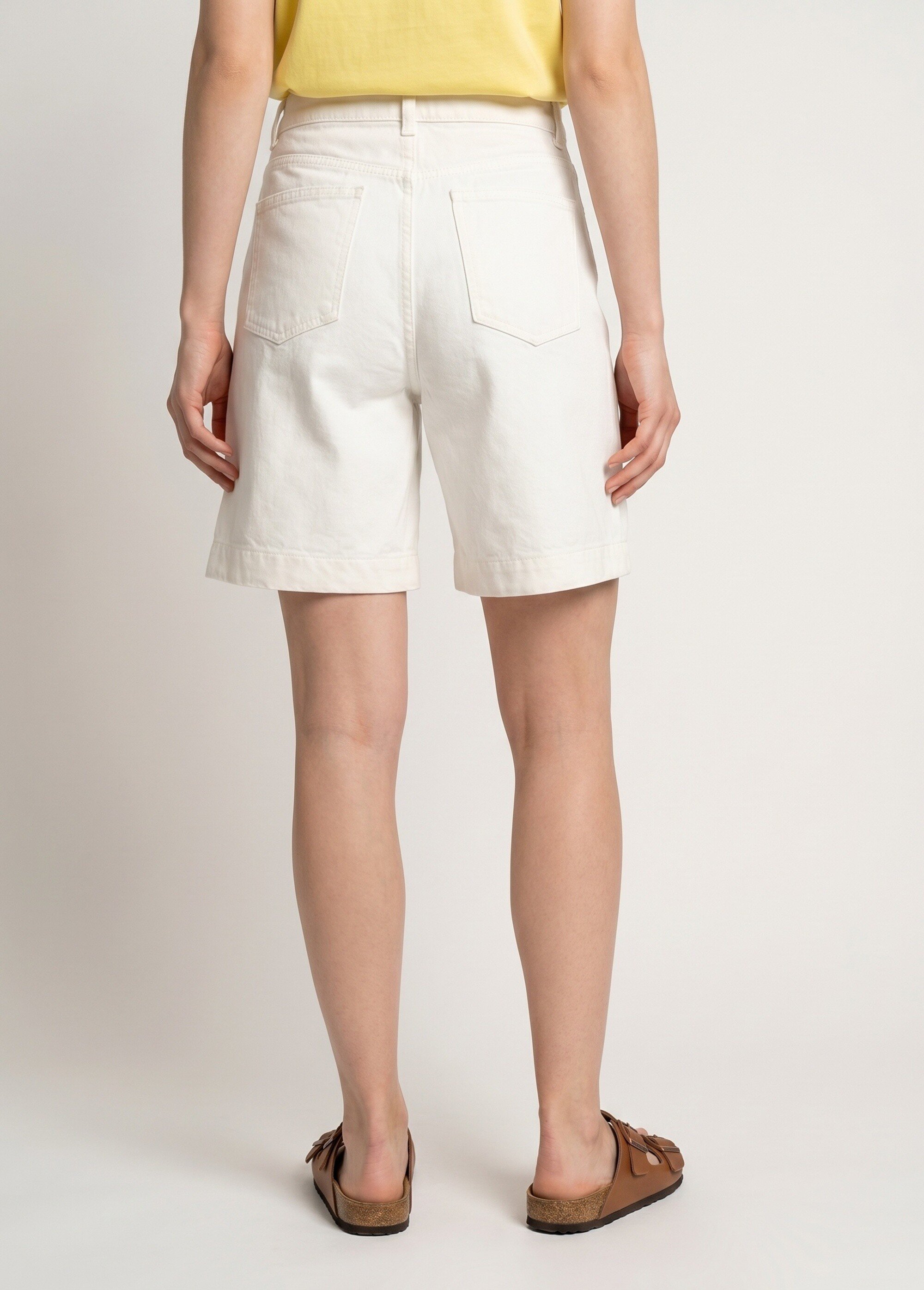 Bermuda femme en denim, coupe trapèze