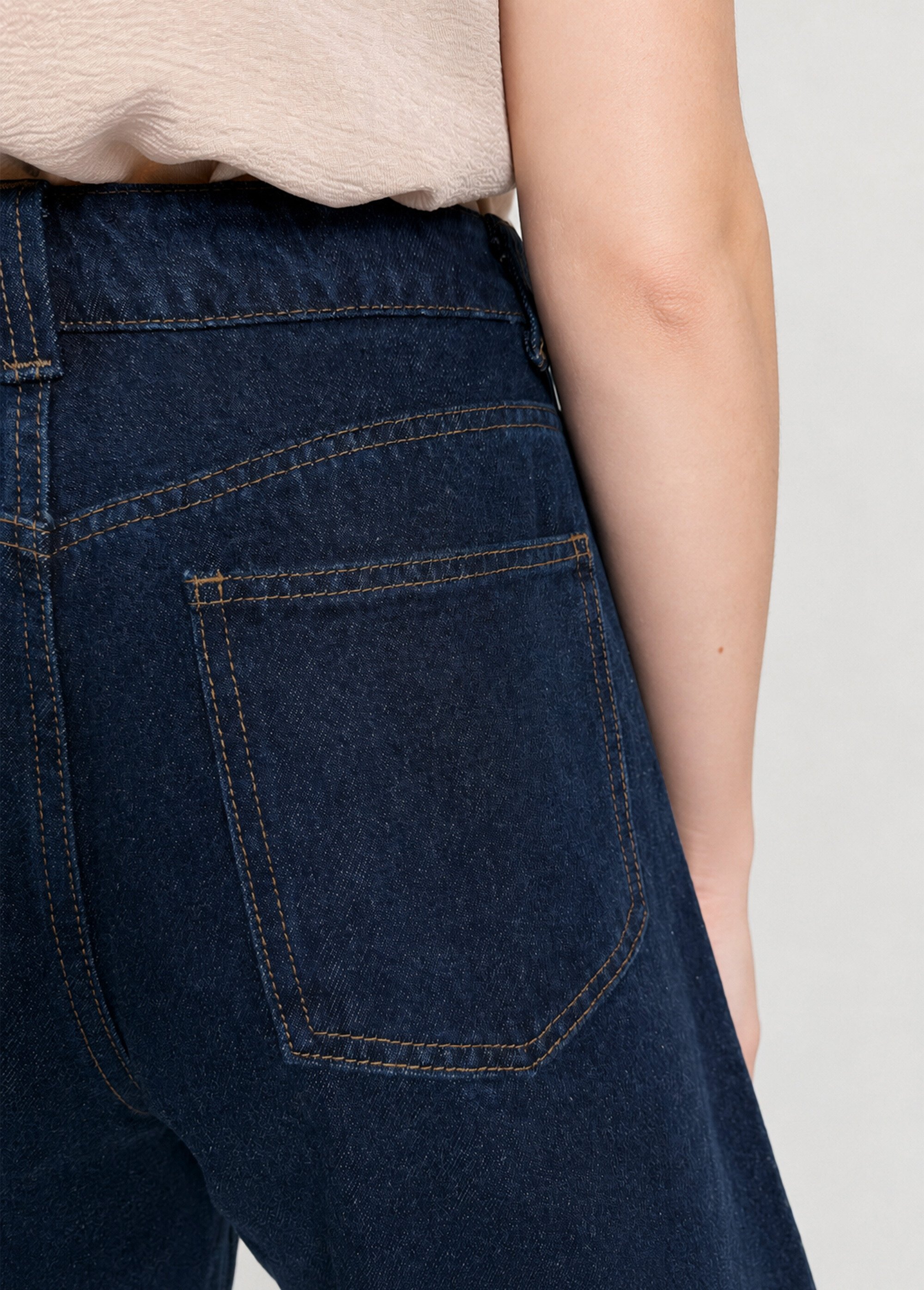 Bermuda femme en denim, coupe trapèze Femme Bleu OR-JD584 DE2