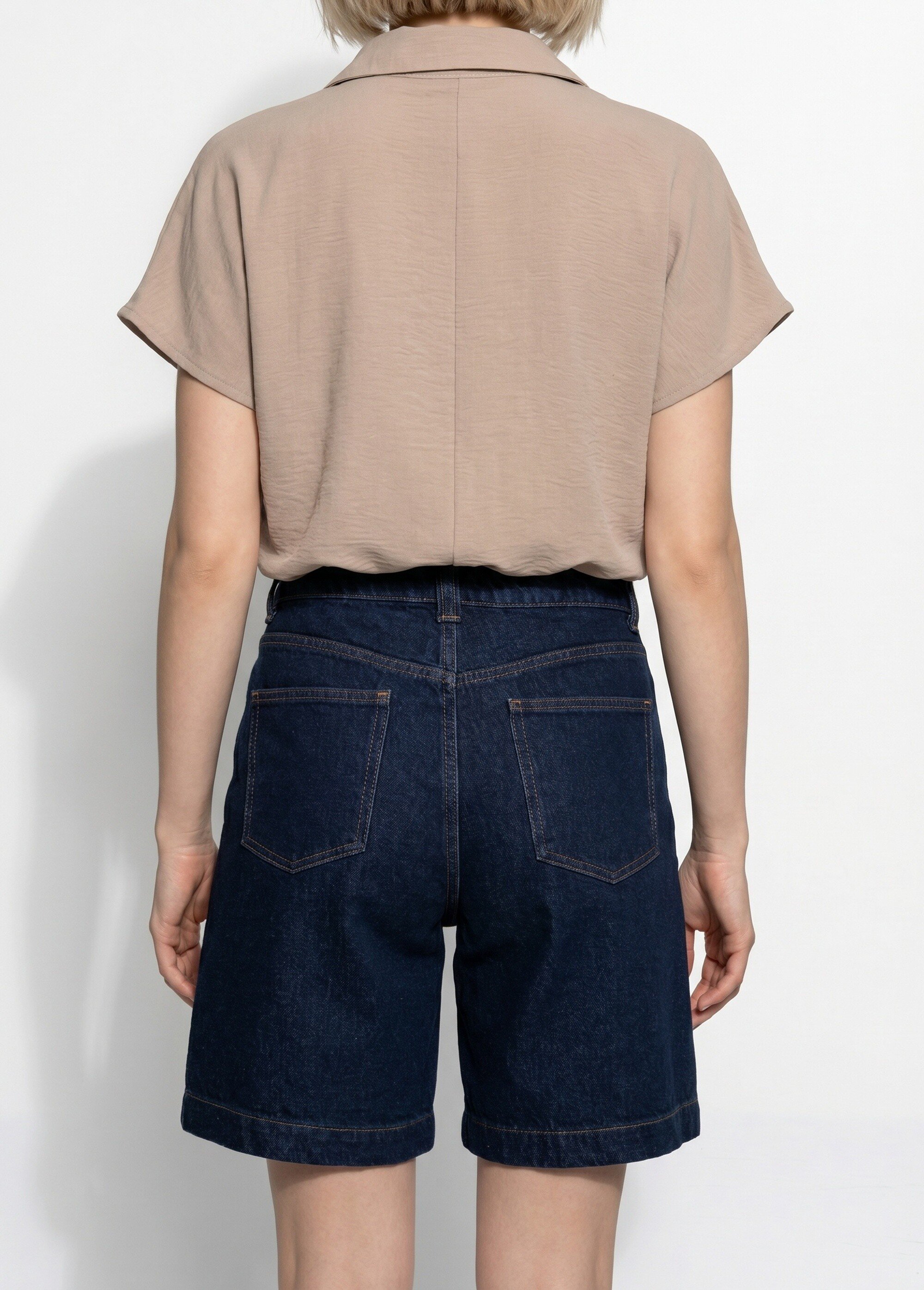 Bermuda femme en denim, coupe trapèze