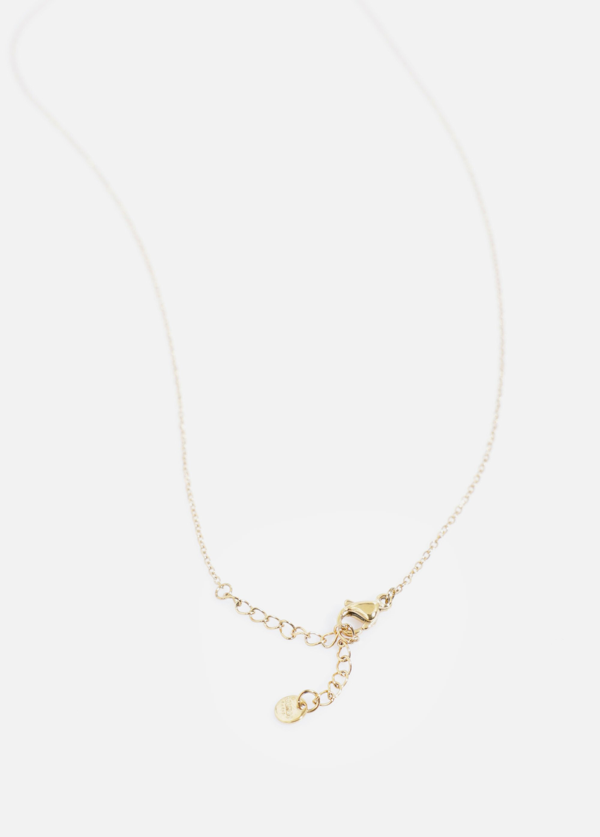 Collier acier inoxydable avec zirconium Doré AE-CO812342 DE2
