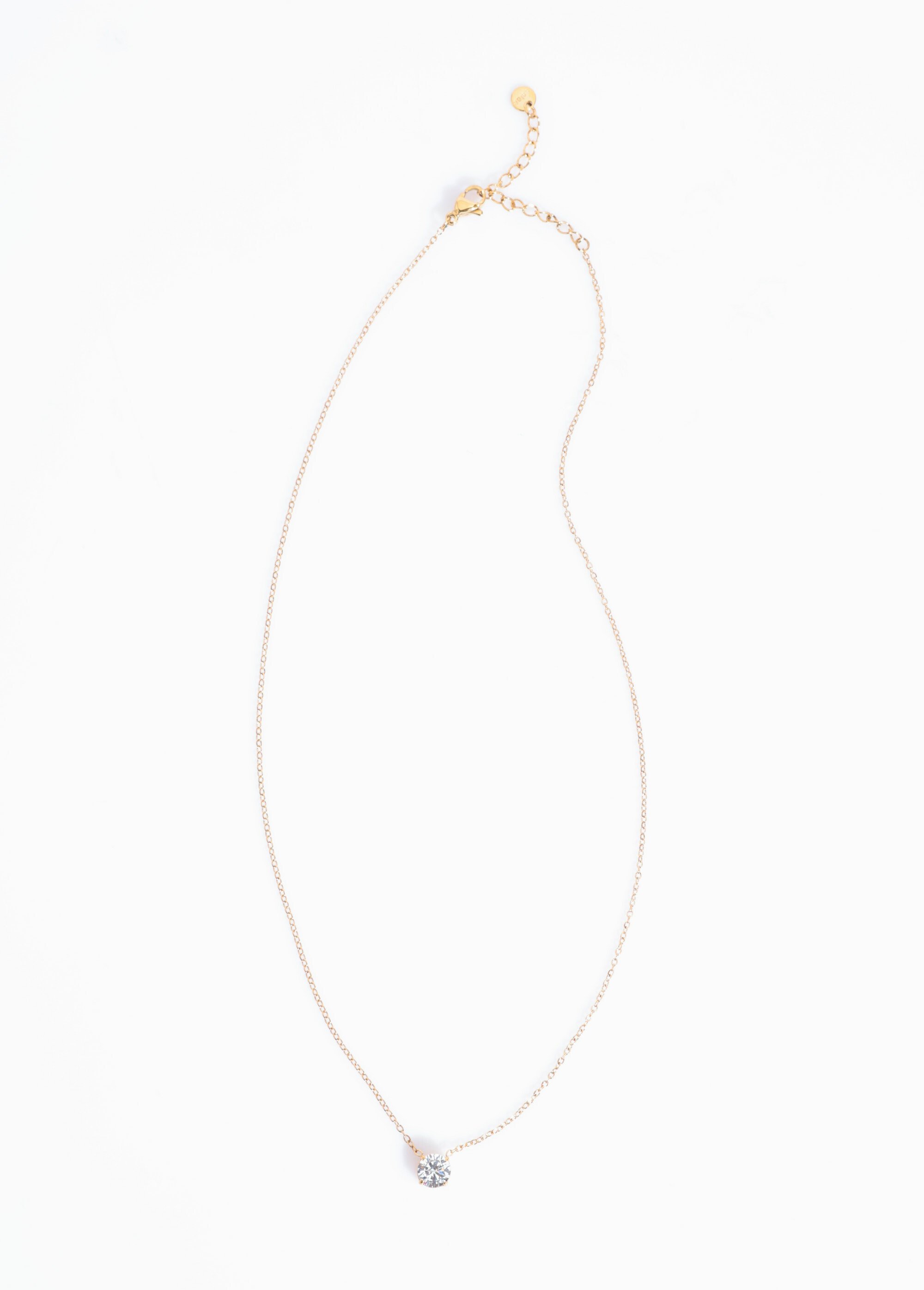Collier acier inoxydable avec zirconium Doré AE-CO812342 FA1