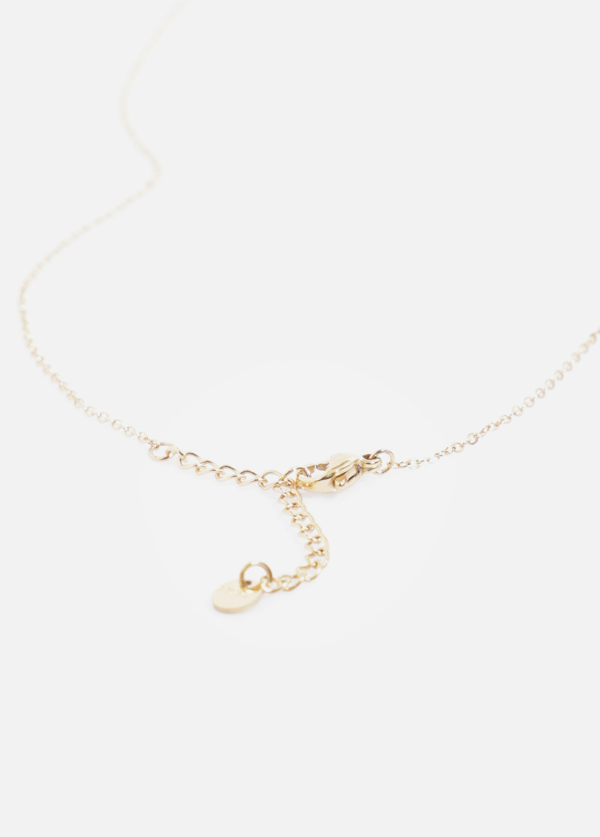Collier pendentif barrette zirconium Doré AE-CO811760 DE2