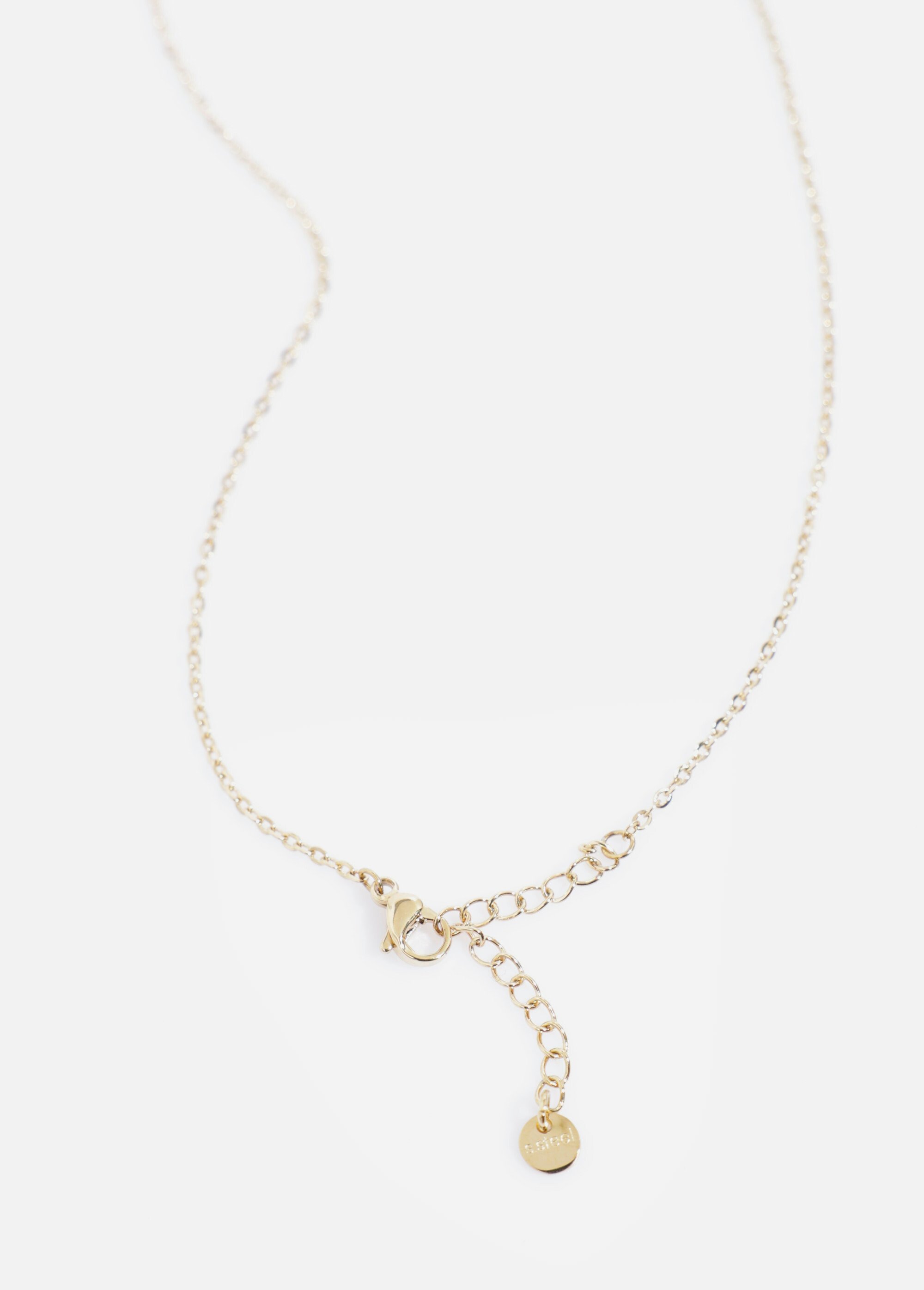 Collier pendentif pierre acier inoxydable Doré AE-CO811506 DE2