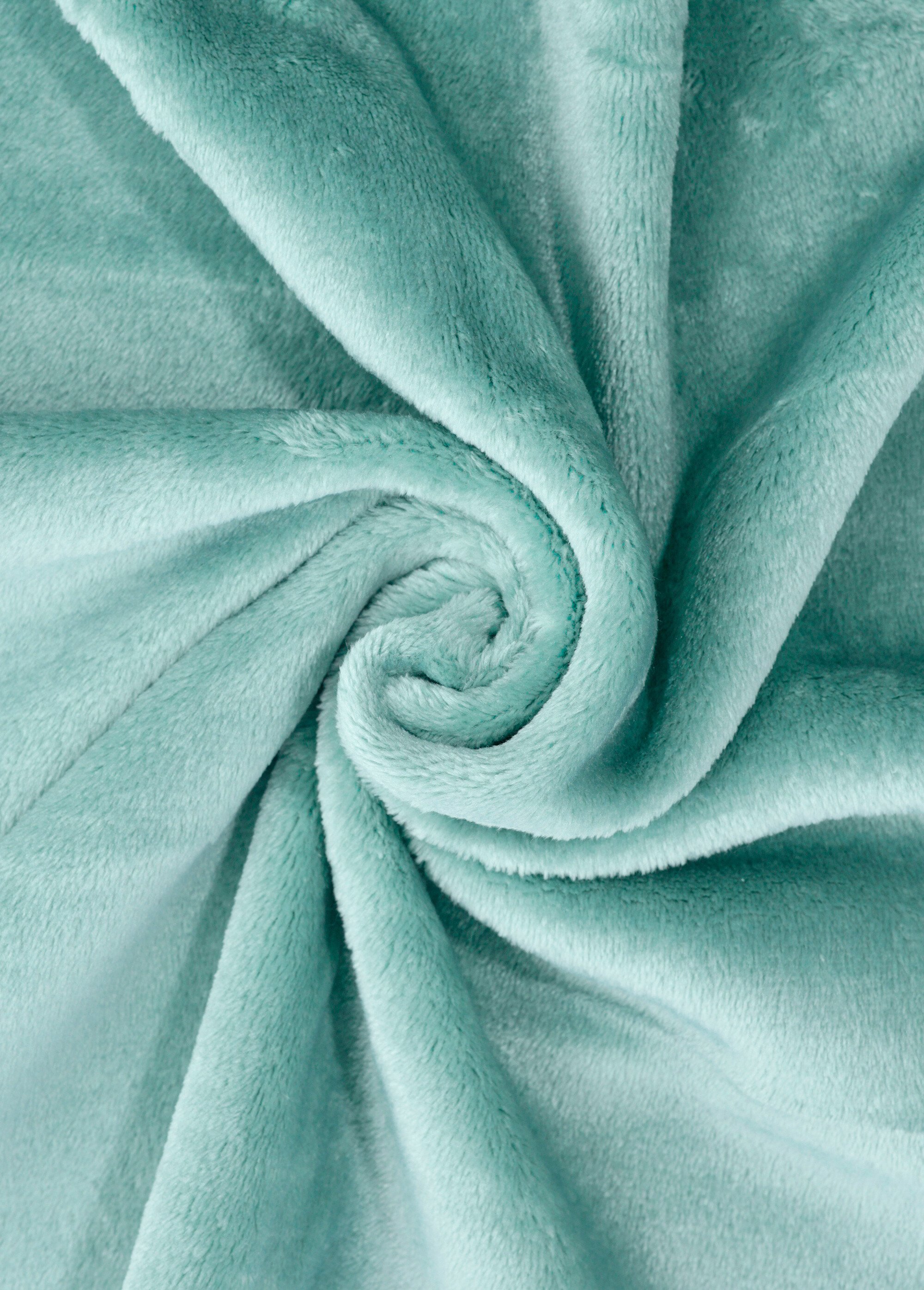 Coupon tissu, polaire double face 1V VERT CELADON COT97349 FA1