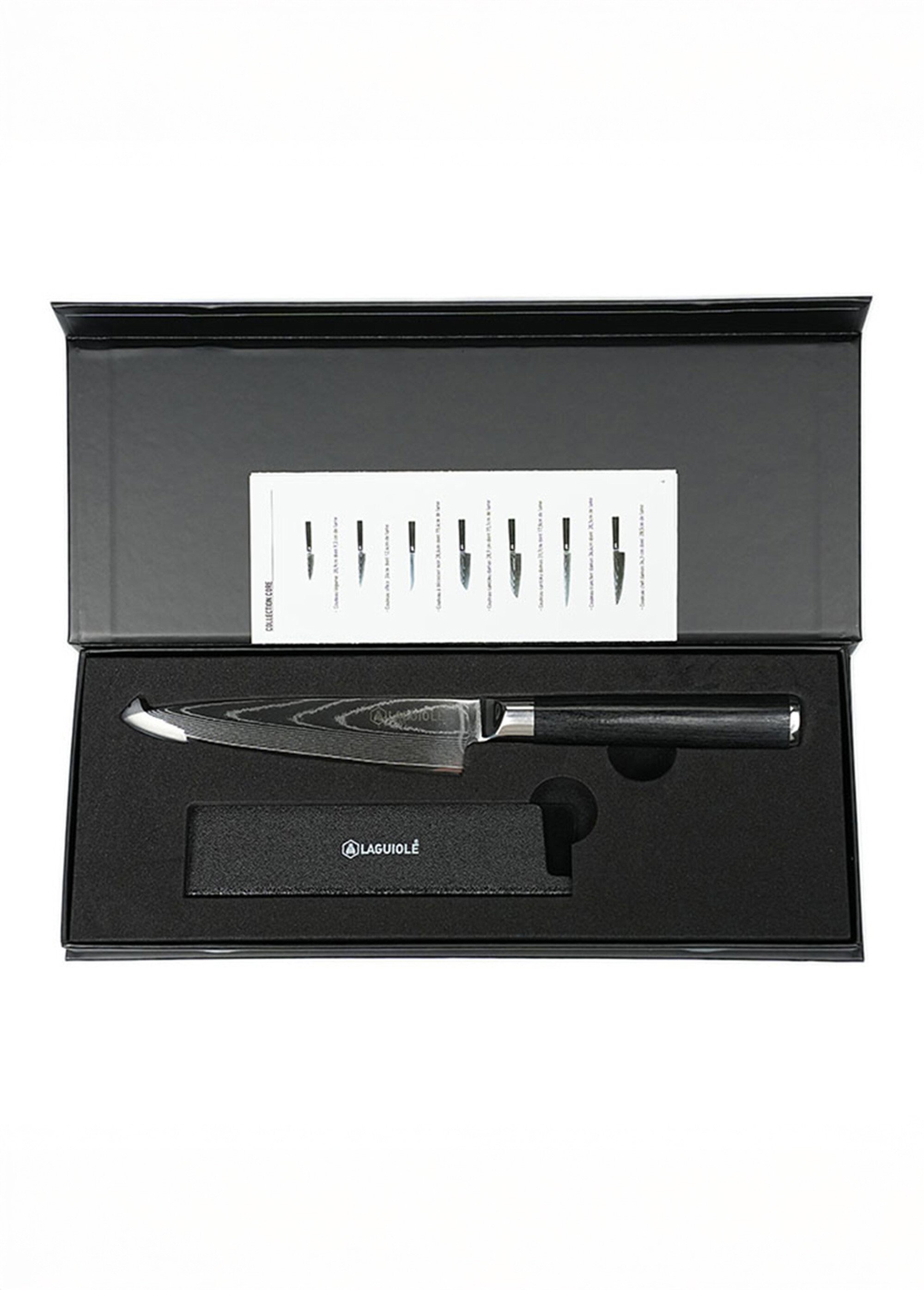 Couteau d'office lame damas + étui, Core Noir 9171545 DE1