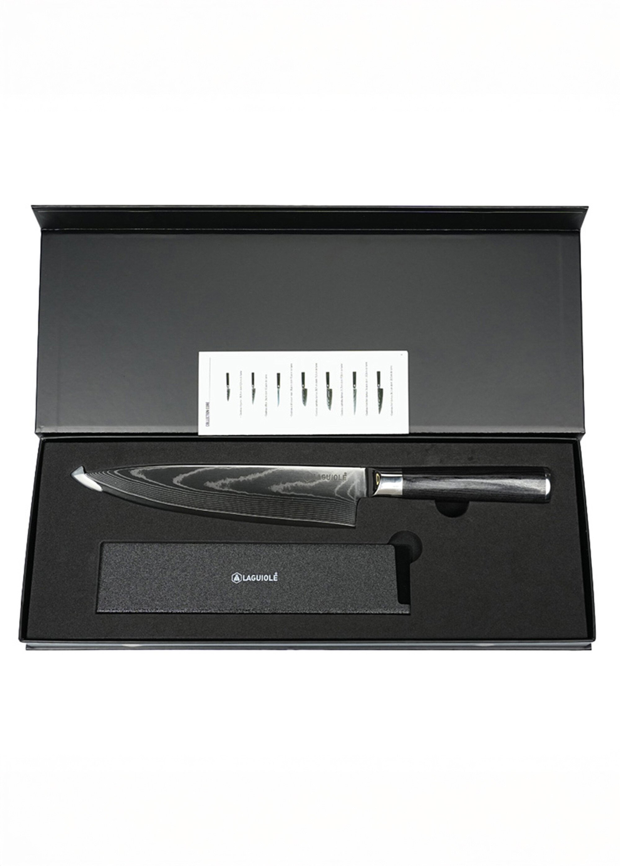 Couteau de chef lame damas + étui, Core Noir 9171562 DE1