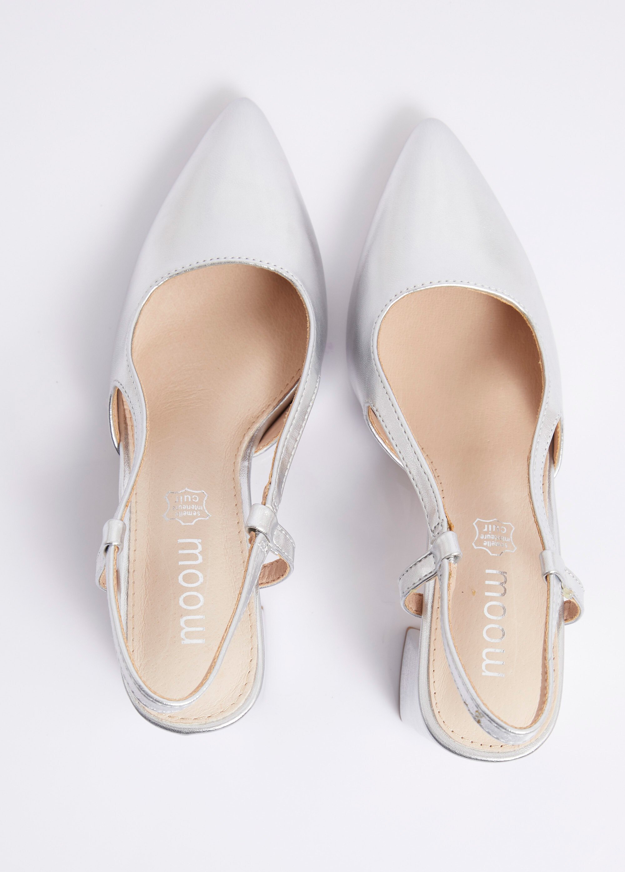 Escarpins métallisés, talon haut carré Femme Argenté MYSEV5023 OV1