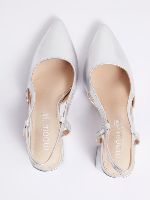 Escarpins métallisés, talon haut carré Femme Argenté MYSEV5023 OV1