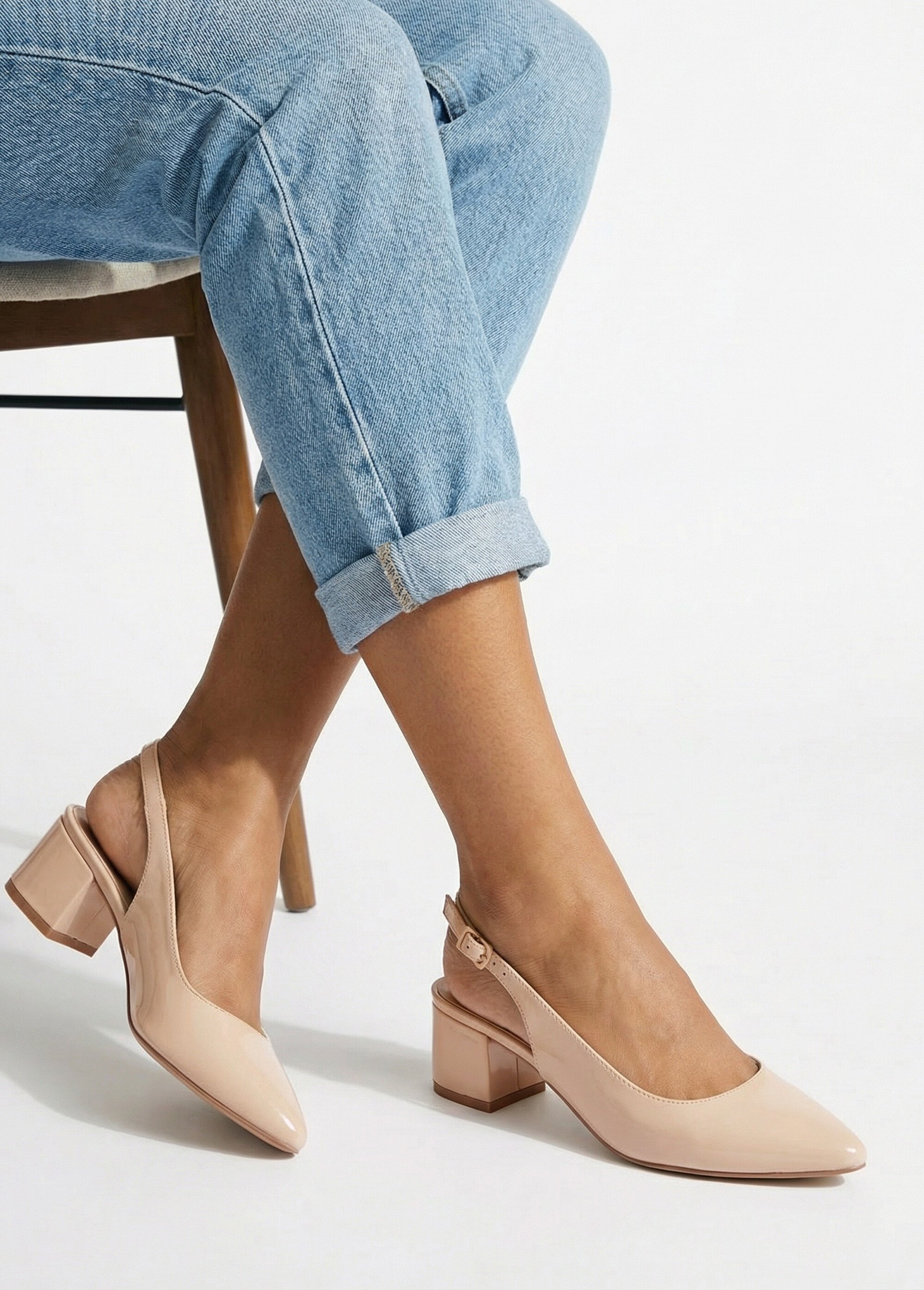 Escarpins slingback vernis pointus Femme VERNIS NUDE MYSEV4473 SI1