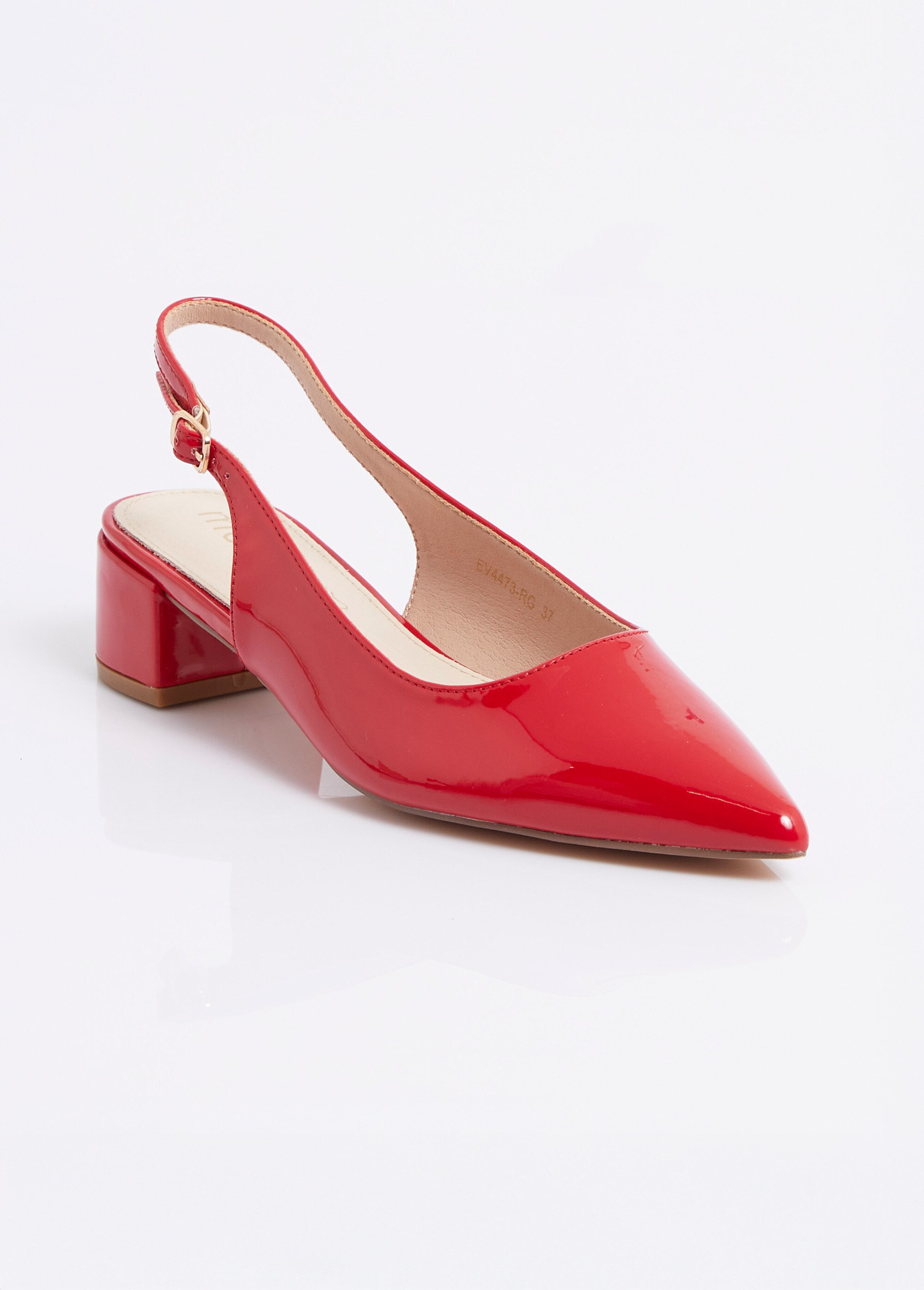 Escarpins slingback vernis pointus Femme Rouge MYSEV4473 FA1