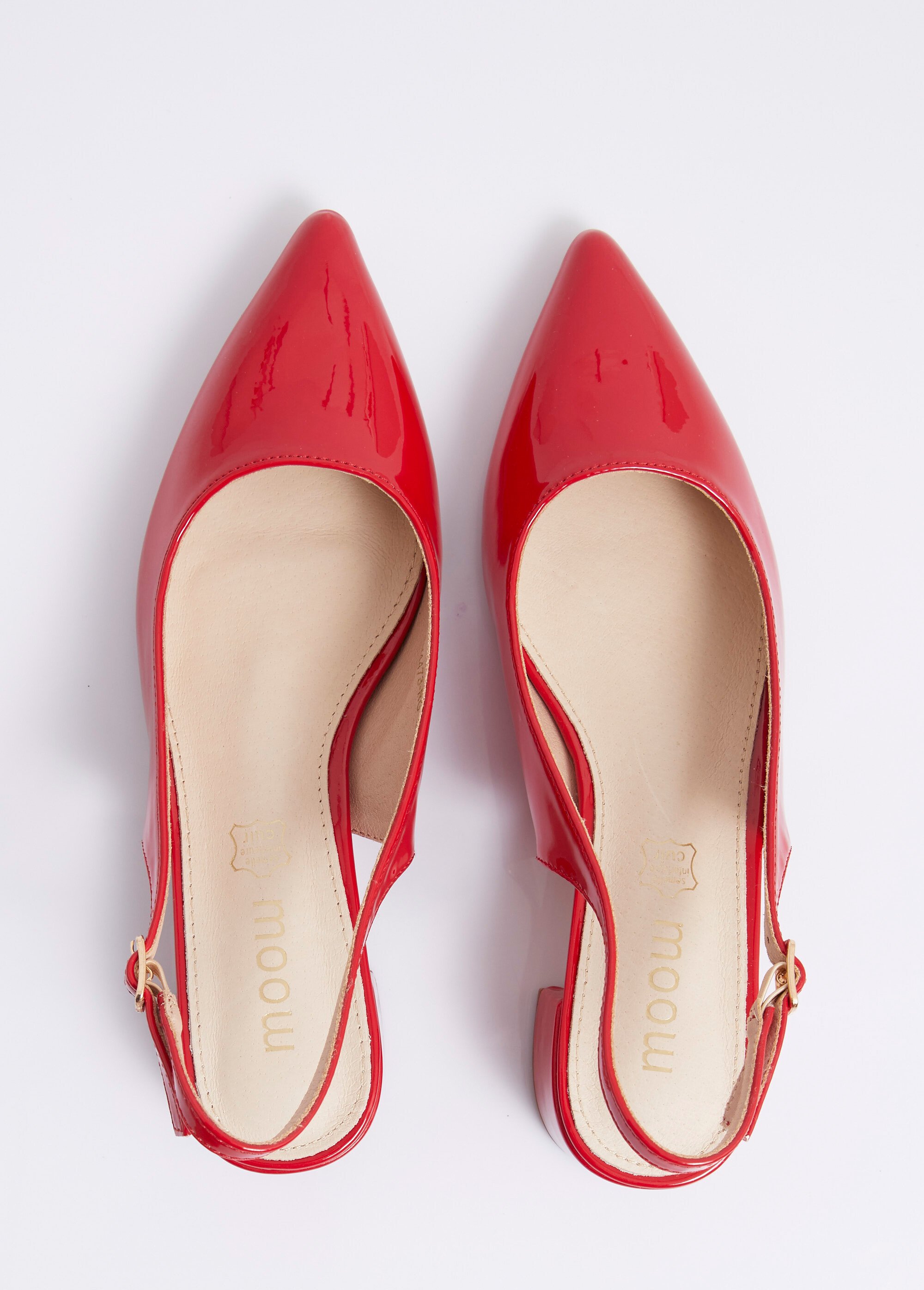 Escarpins slingback vernis pointus Femme Rouge MYSEV4473 OV1