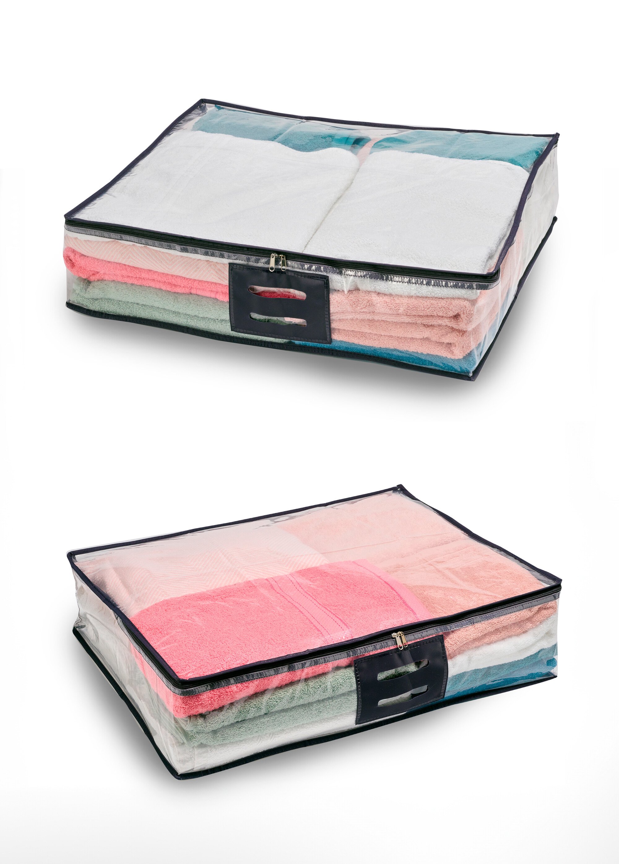 Housse rangement forme valise - lot de 2