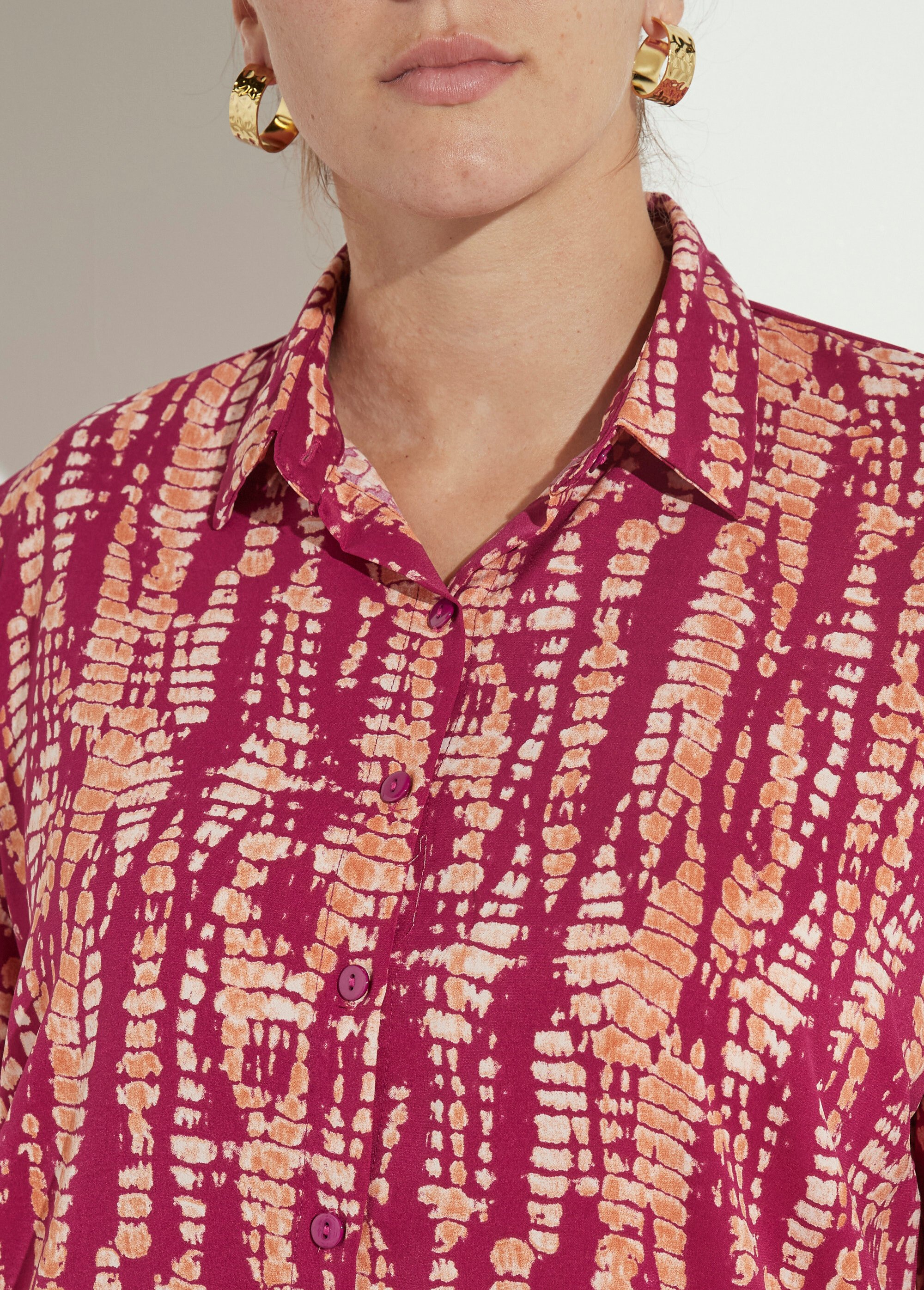 Robe chemisier imprimé reptile fantaisie