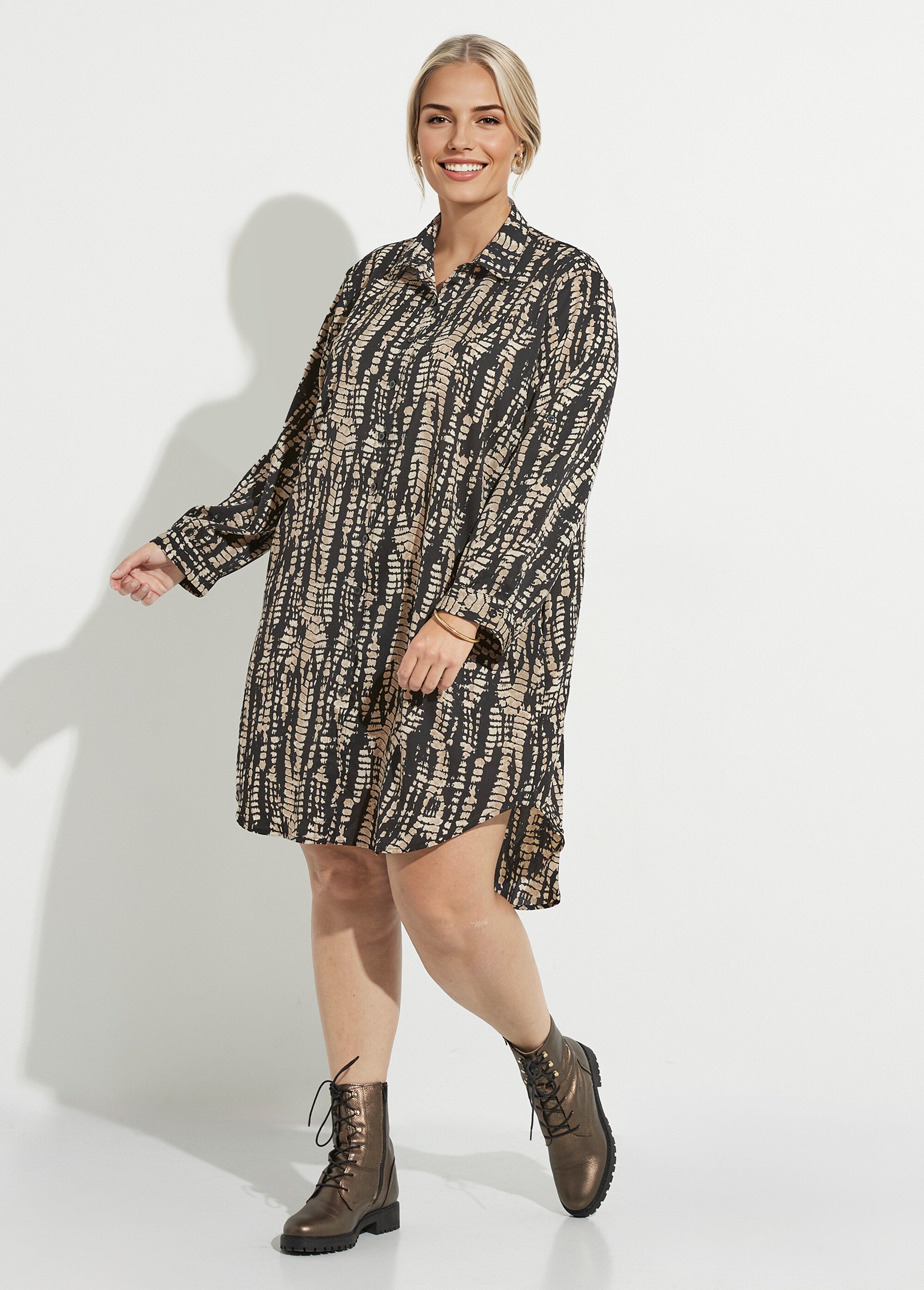 Robe chemisier imprimé reptile fantaisie